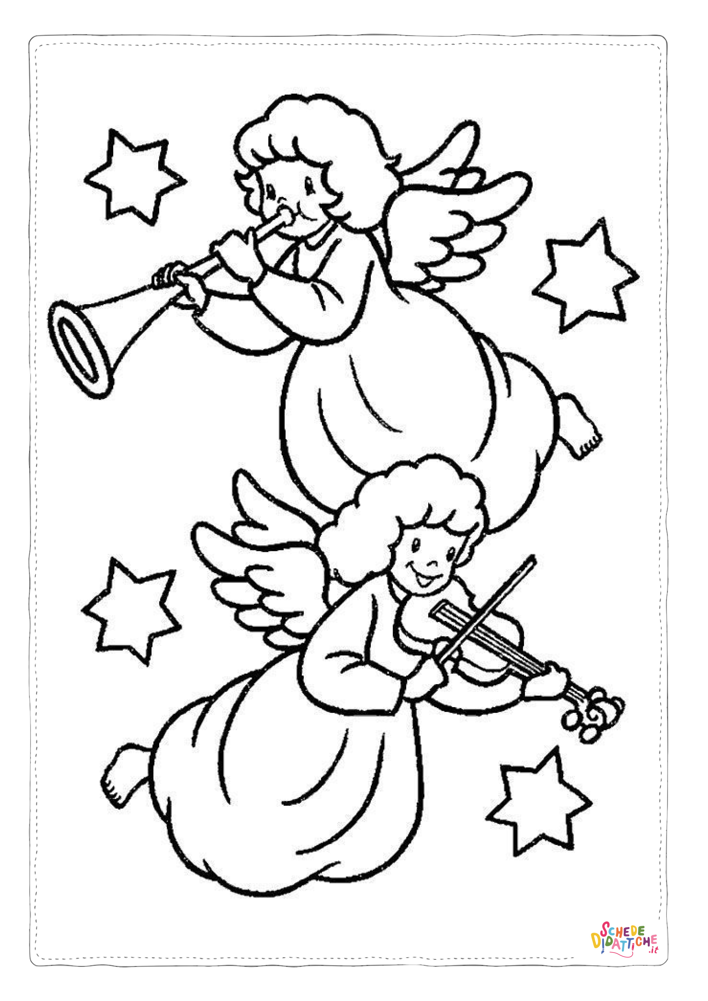 Disegno "Disegno di angelo da stampare e colorare 58" Disegno di angelo da stampare e colorare 58