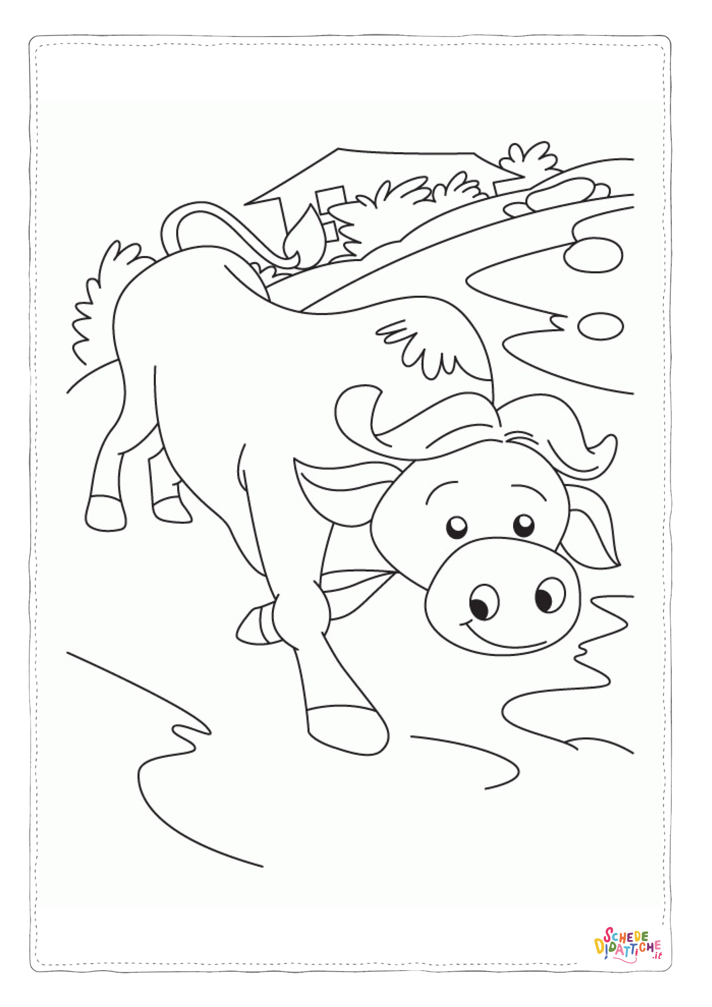 Disegno di mucca da stampare e colorare 4