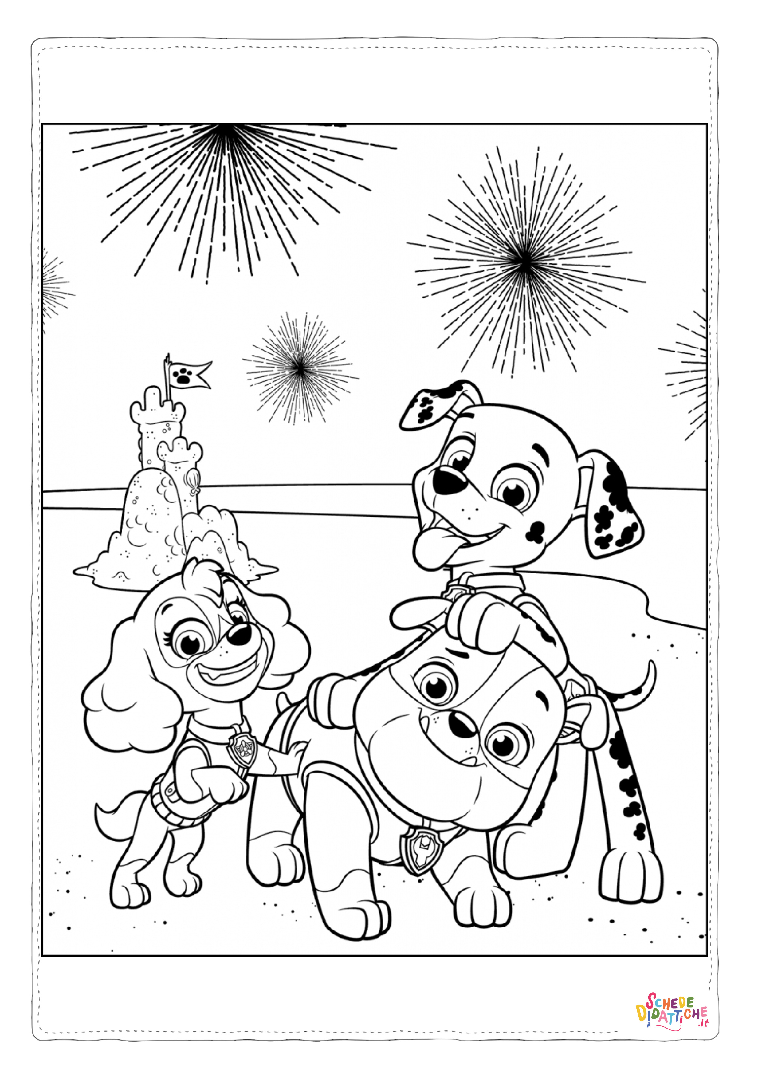 Disegno "Disegno di Paw Patrol - Cane pompiere da stampare e colorare 6" Disegno di Paw Patrol - Cane pompiere da stampare e colorare 6