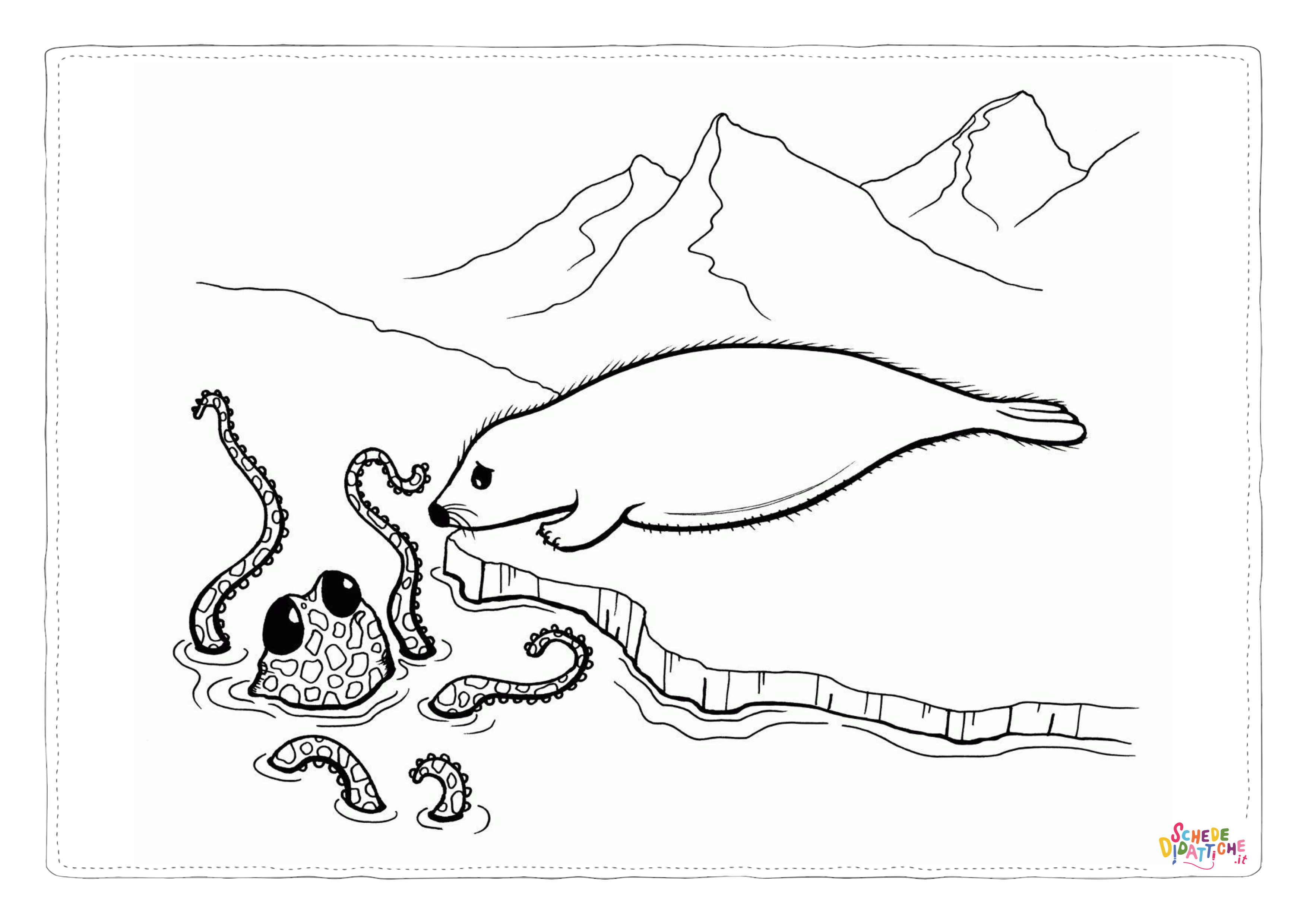 Disegno "Disegno di foca da stampare e colorare 35" Disegno di foca da stampare e colorare 35