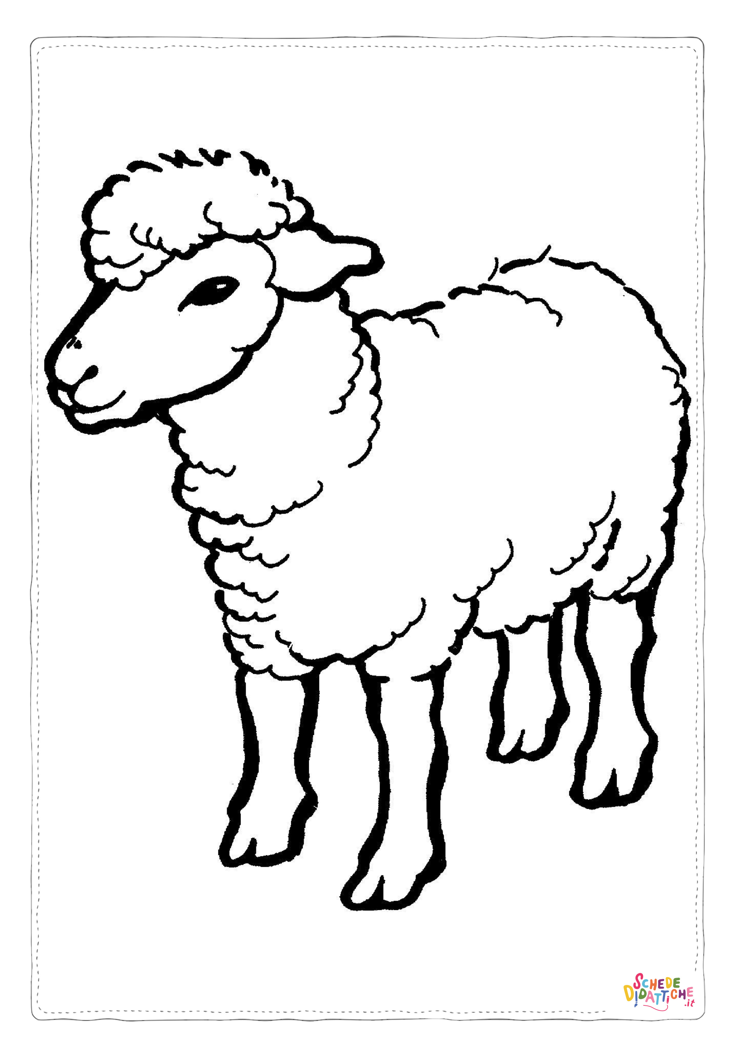 Disegno "Disegno di pecora da stampare e colorare 76" Disegno di pecora da stampare e colorare 76