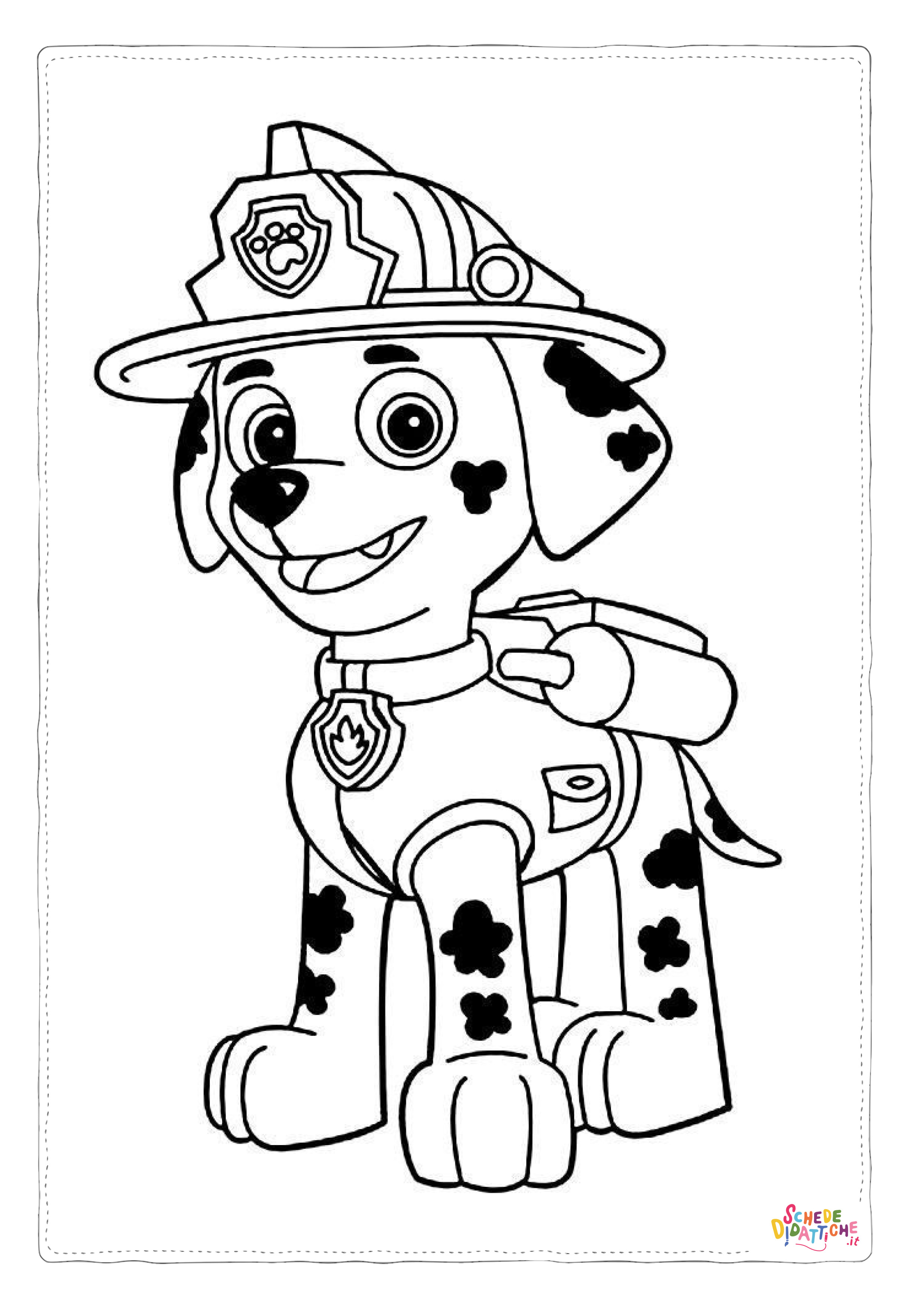 Disegno "Disegno di Paw Patrol - Cane pompiere da stampare e colorare 61" Disegno di Paw Patrol - Cane pompiere da stampare e colorare 61