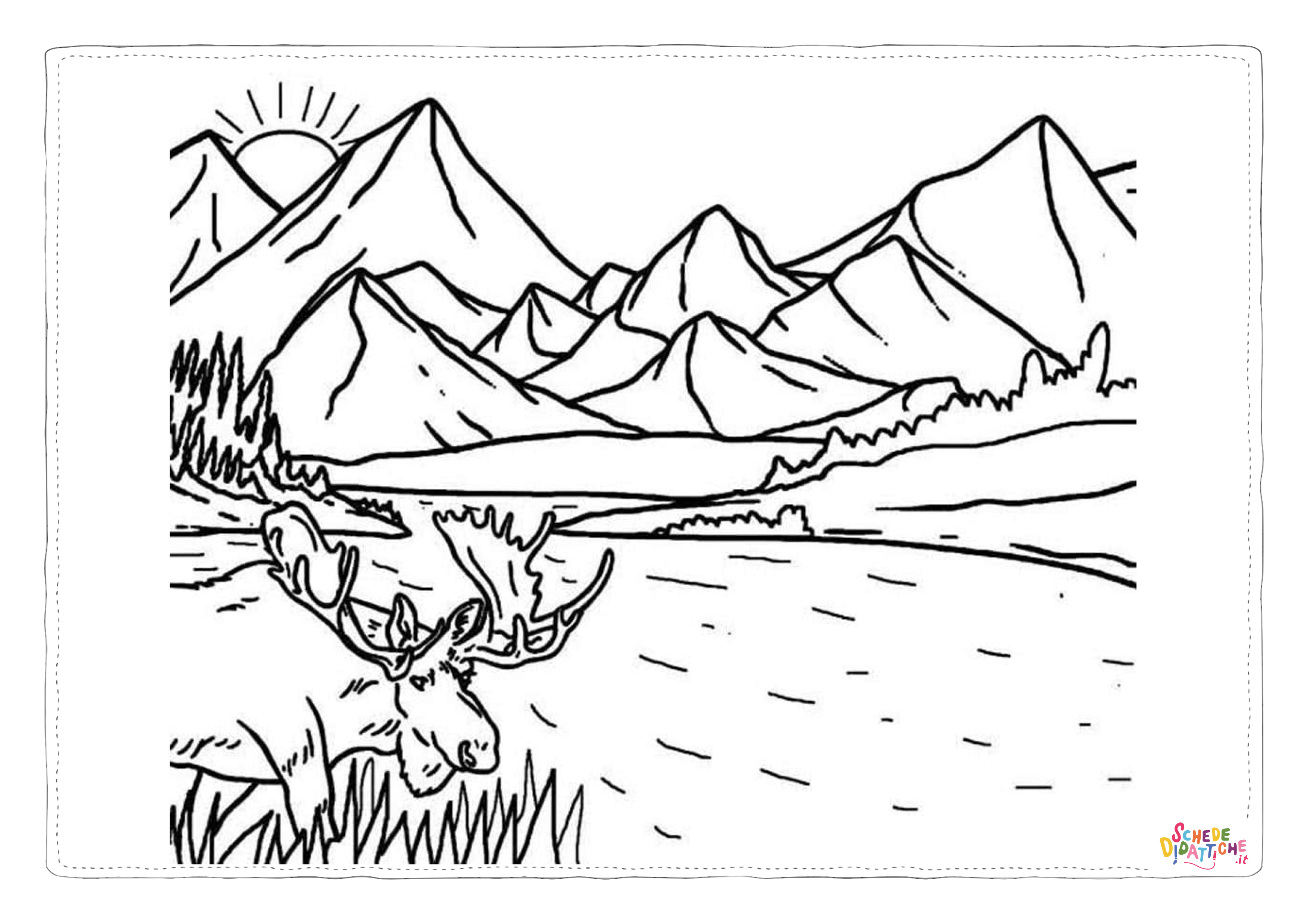 Disegno "Disegno di paesaggio da stampare e colorare 77" Disegno di paesaggio da stampare e colorare 77