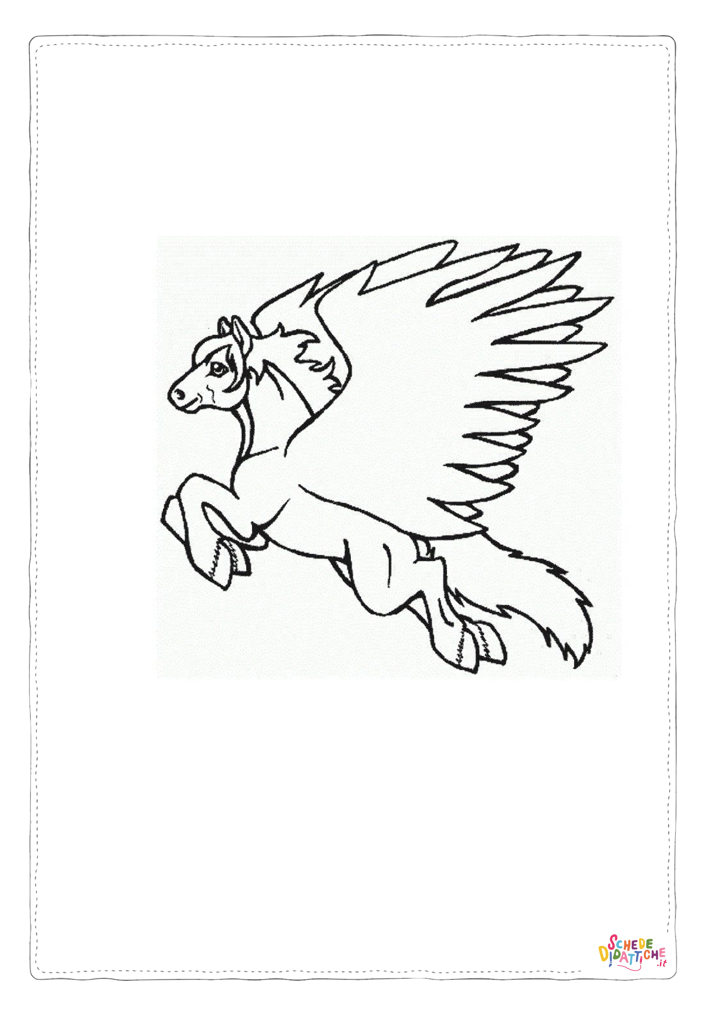 Disegno "Disegno di cavallo alato da stampare e colorare 12" Disegno di cavallo alato da stampare e colorare 12