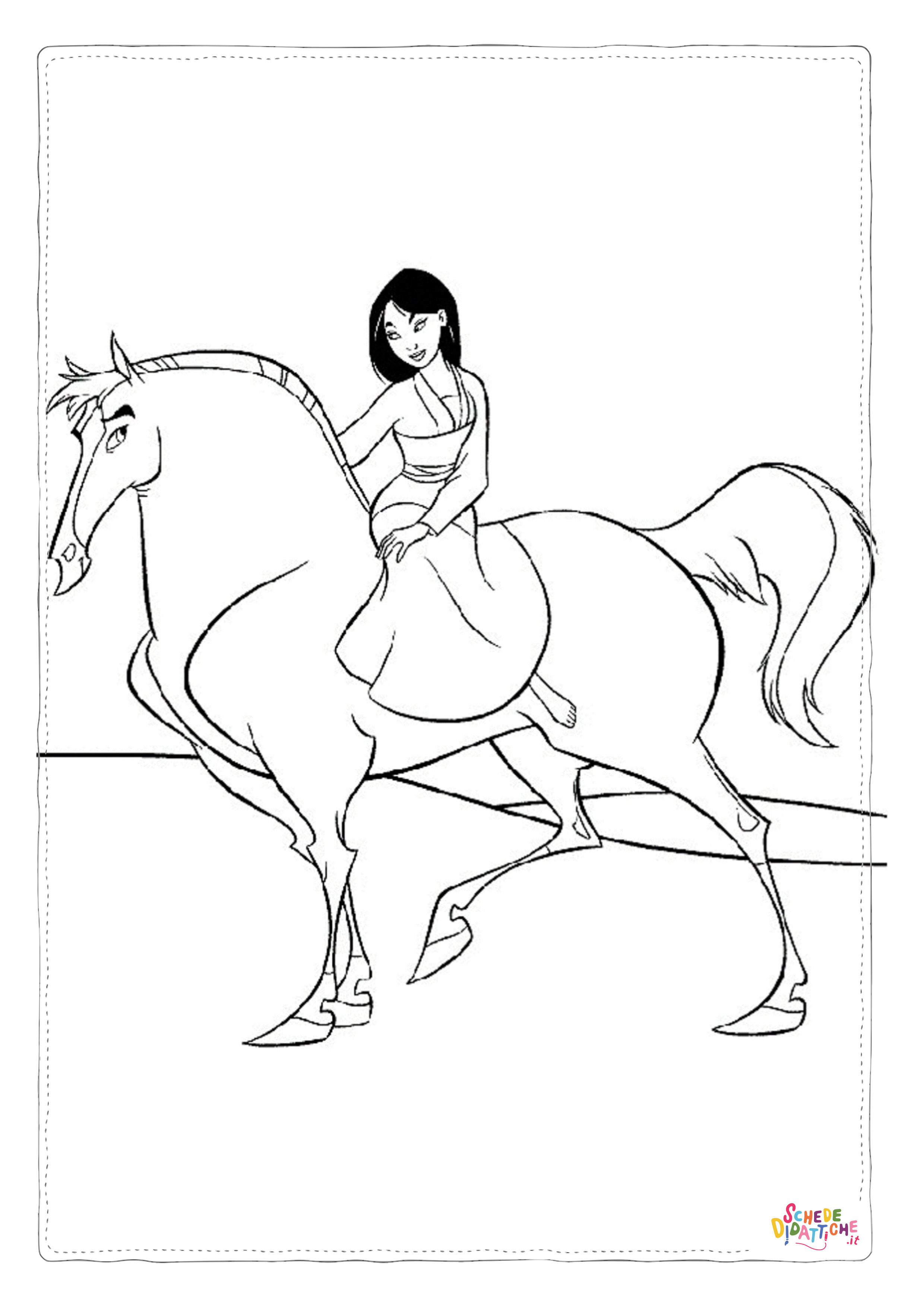 Disegno di Mulan da stampare e colorare 13