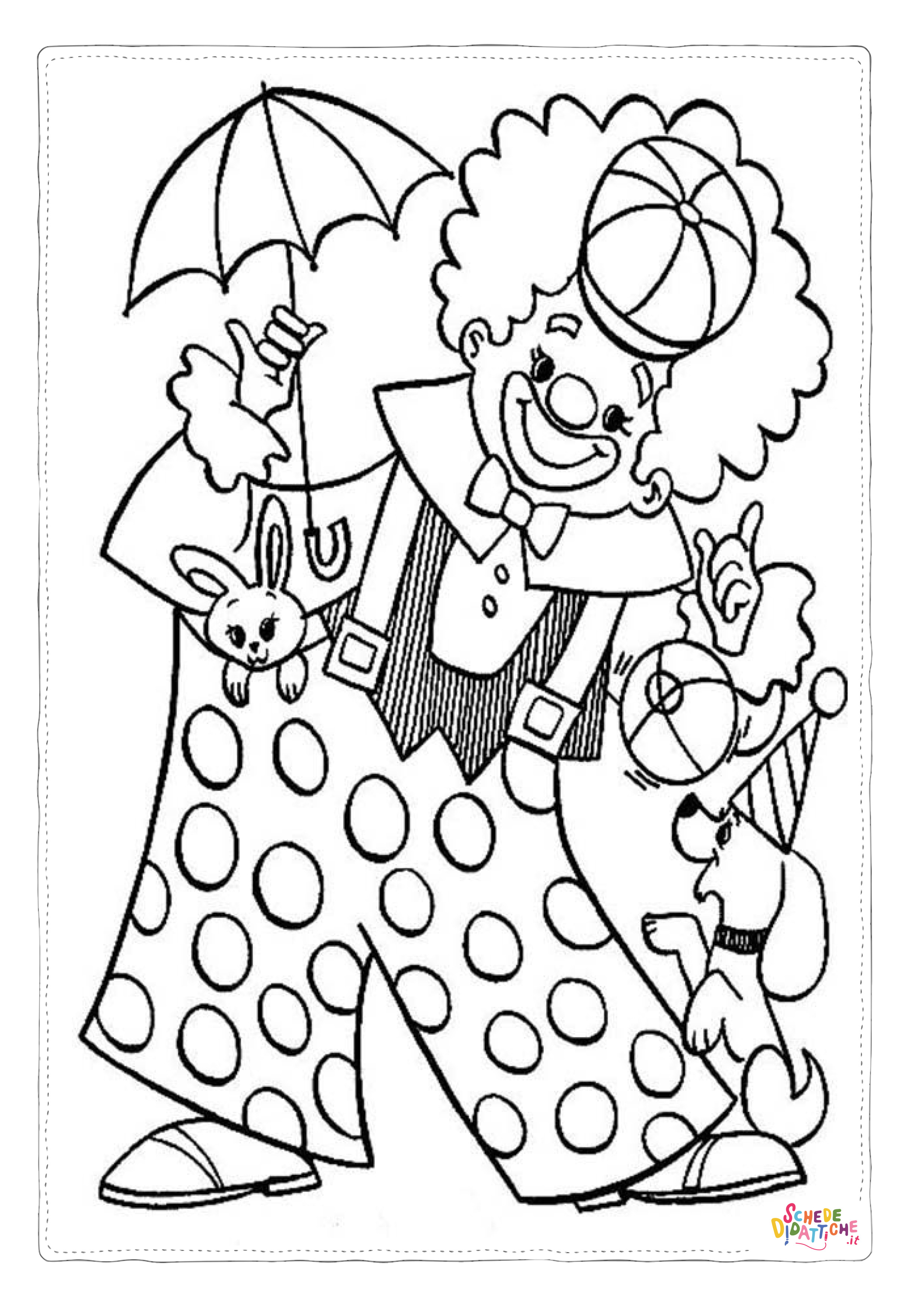 Disegno "Disegno di clown da stampare e colorare 27" Disegno di clown da stampare e colorare 27