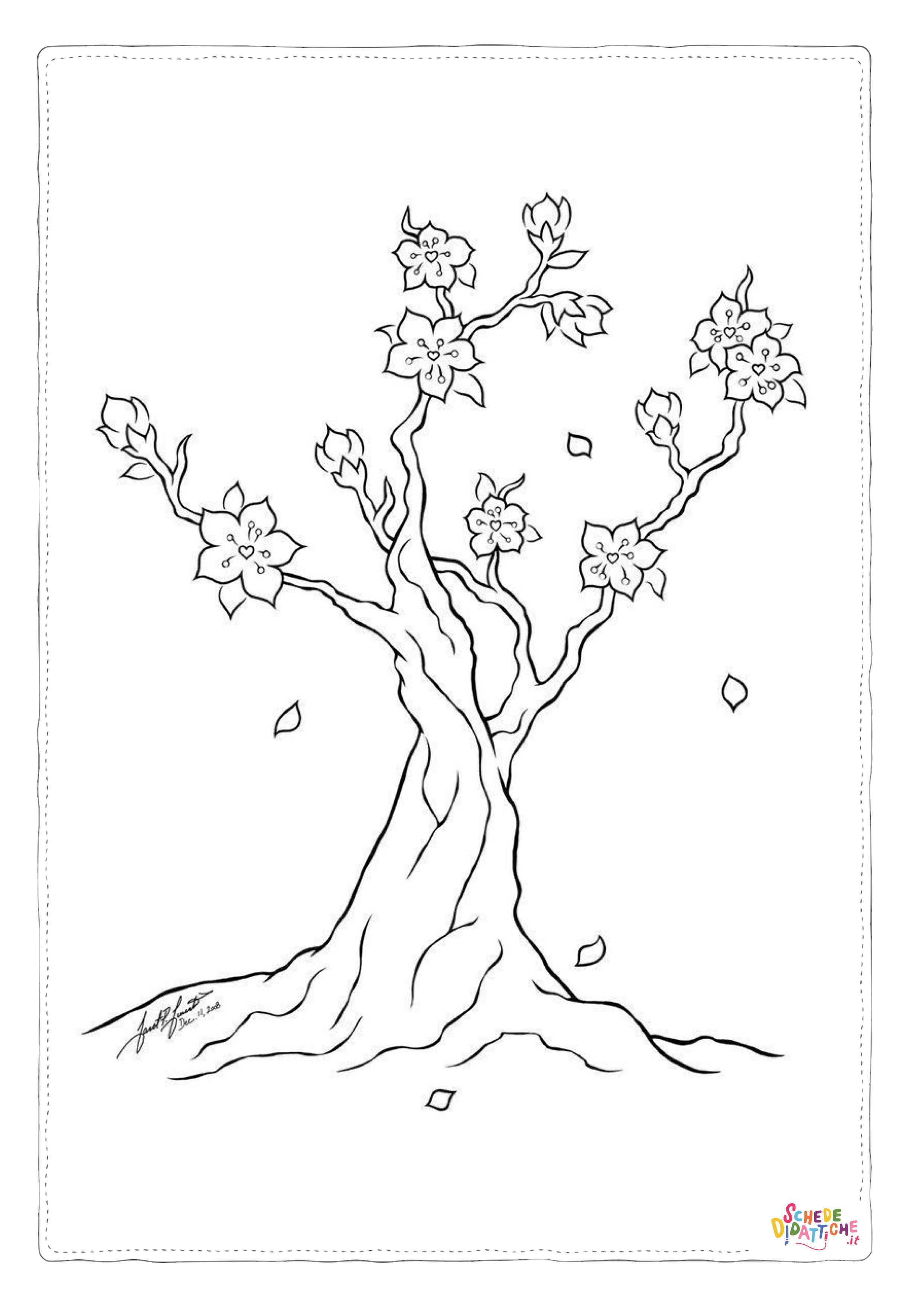 Disegno "Disegno di albero da stampare e colorare 114" Disegno di albero da stampare e colorare 114