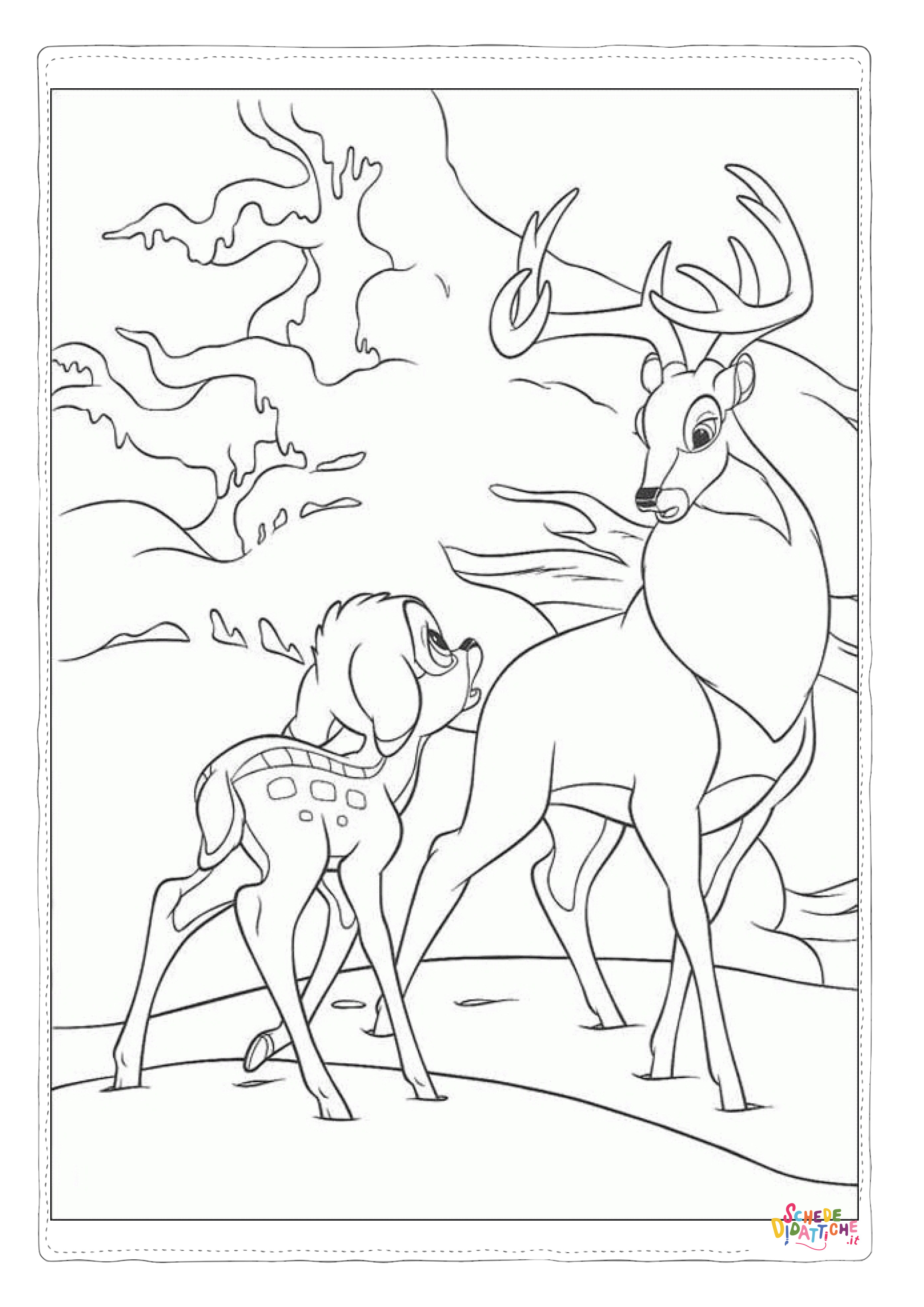 Disegno "Disegno di Bambi da stampare e colorare 12" Disegno di Bambi da stampare e colorare 12