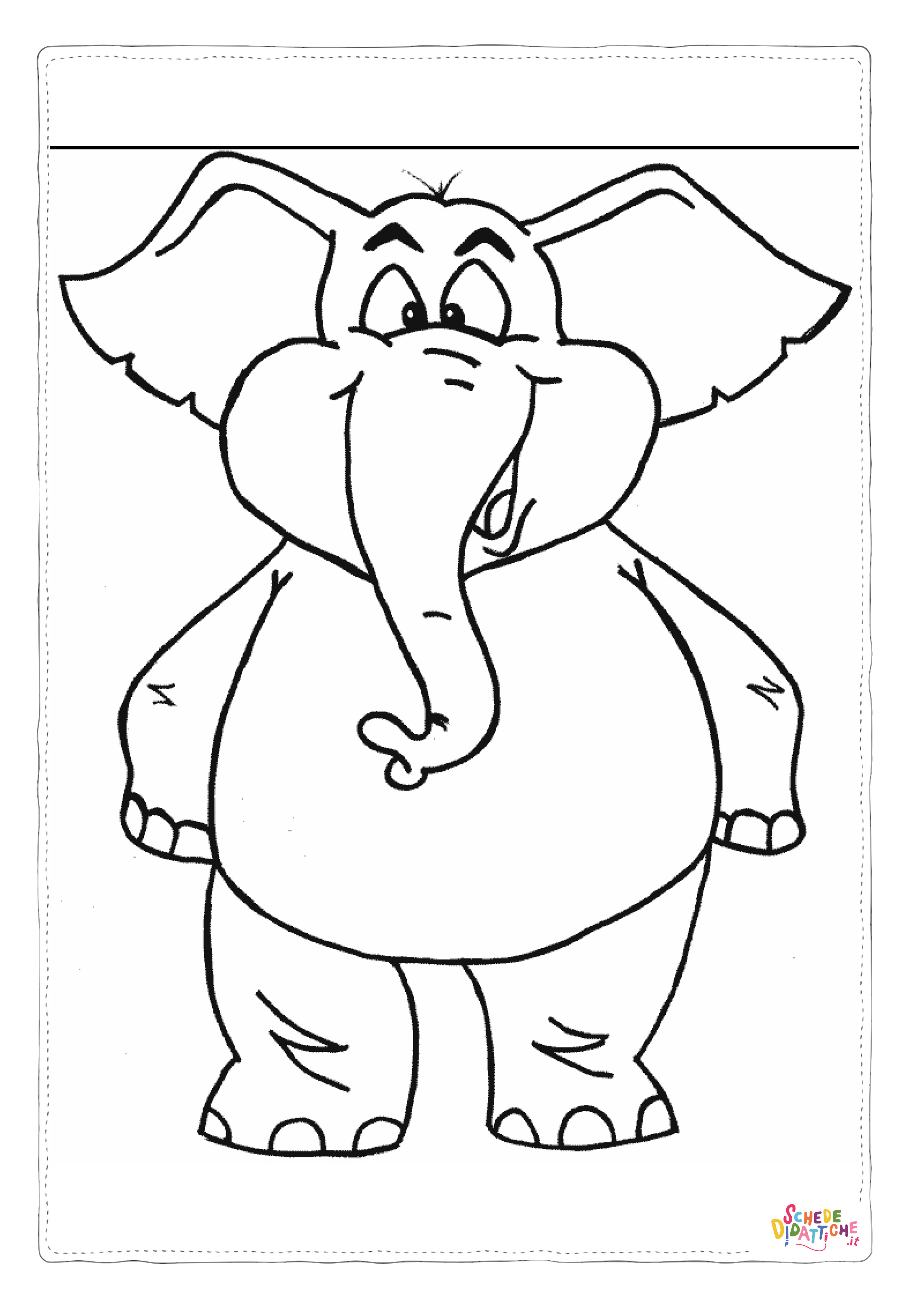 Disegno "Disegno di elefante da stampare e colorare 121" Disegno di elefante da stampare e colorare 121
