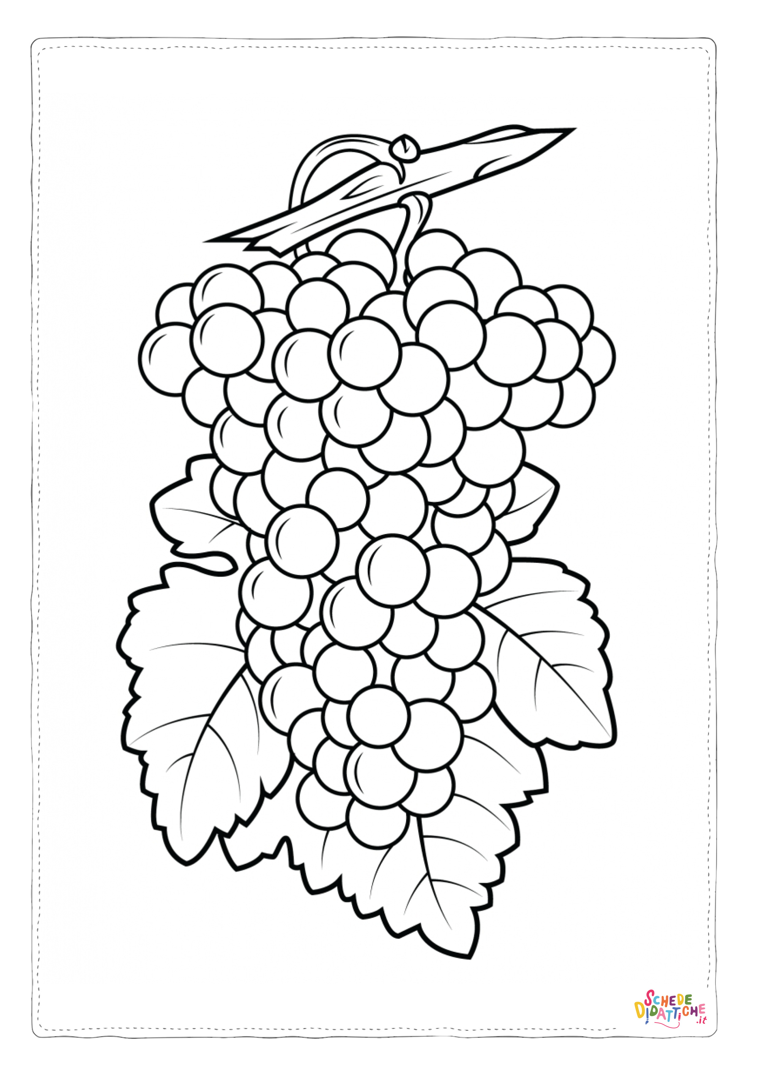 Disegno "Disegno di uva da stampare e colorare 20" Disegno di uva da stampare e colorare 20