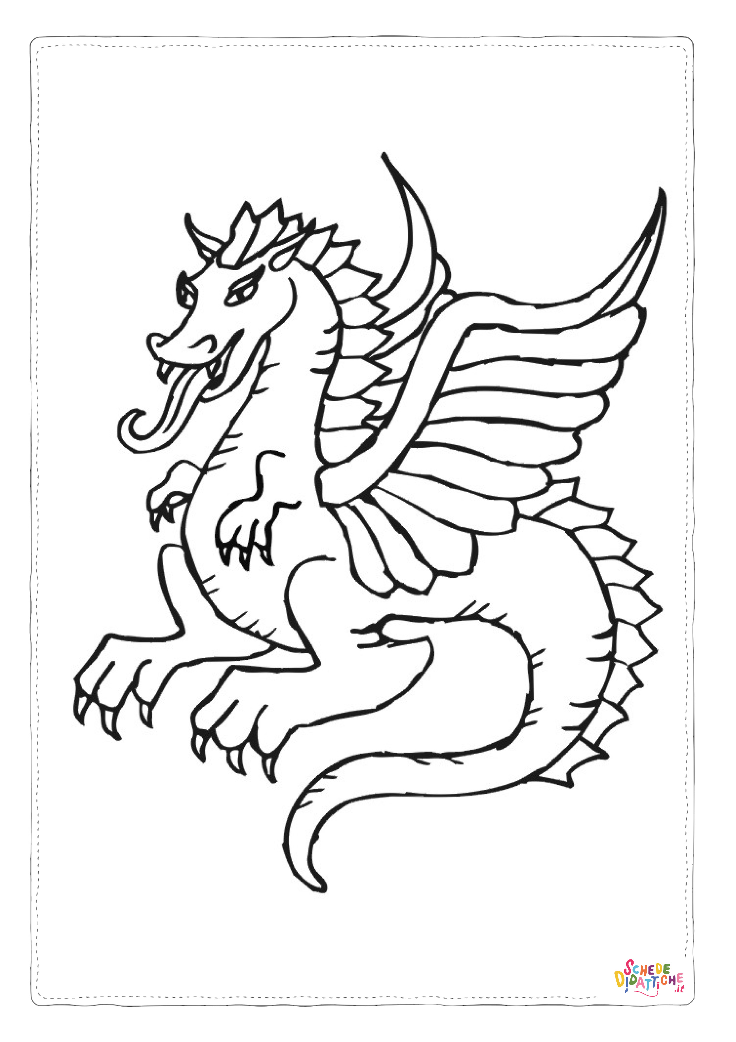 Disegno "Disegno di dragone da stampare e colorare 87" Disegno di dragone da stampare e colorare 87