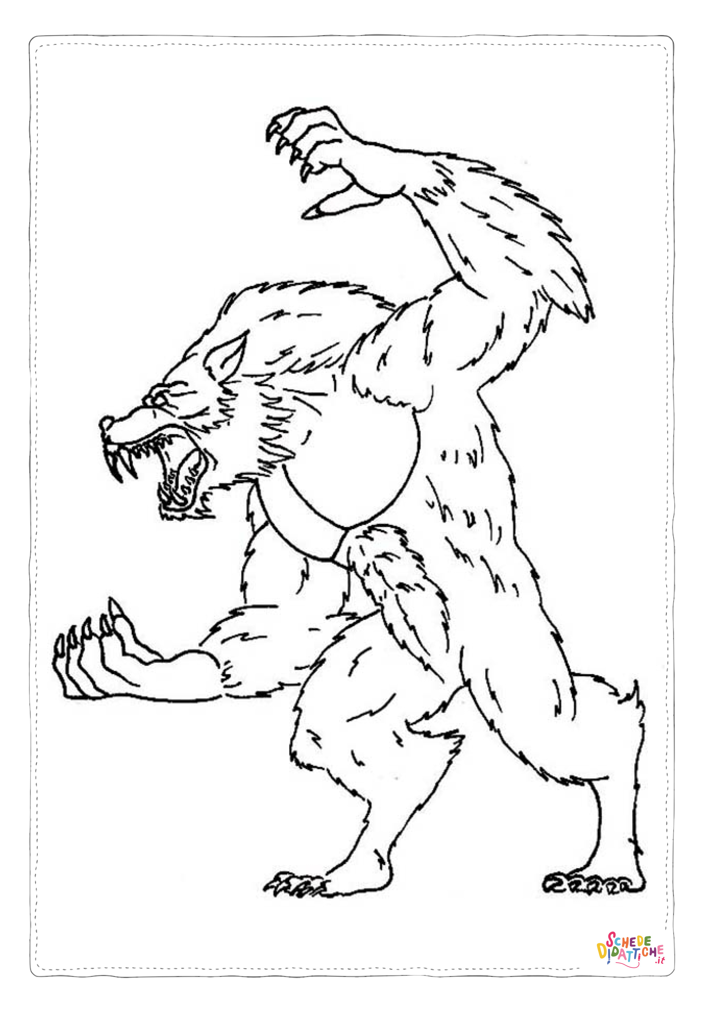 Disegno "Disegno di licantropo da stampare e colorare 1" Disegno di licantropo da stampare e colorare 1