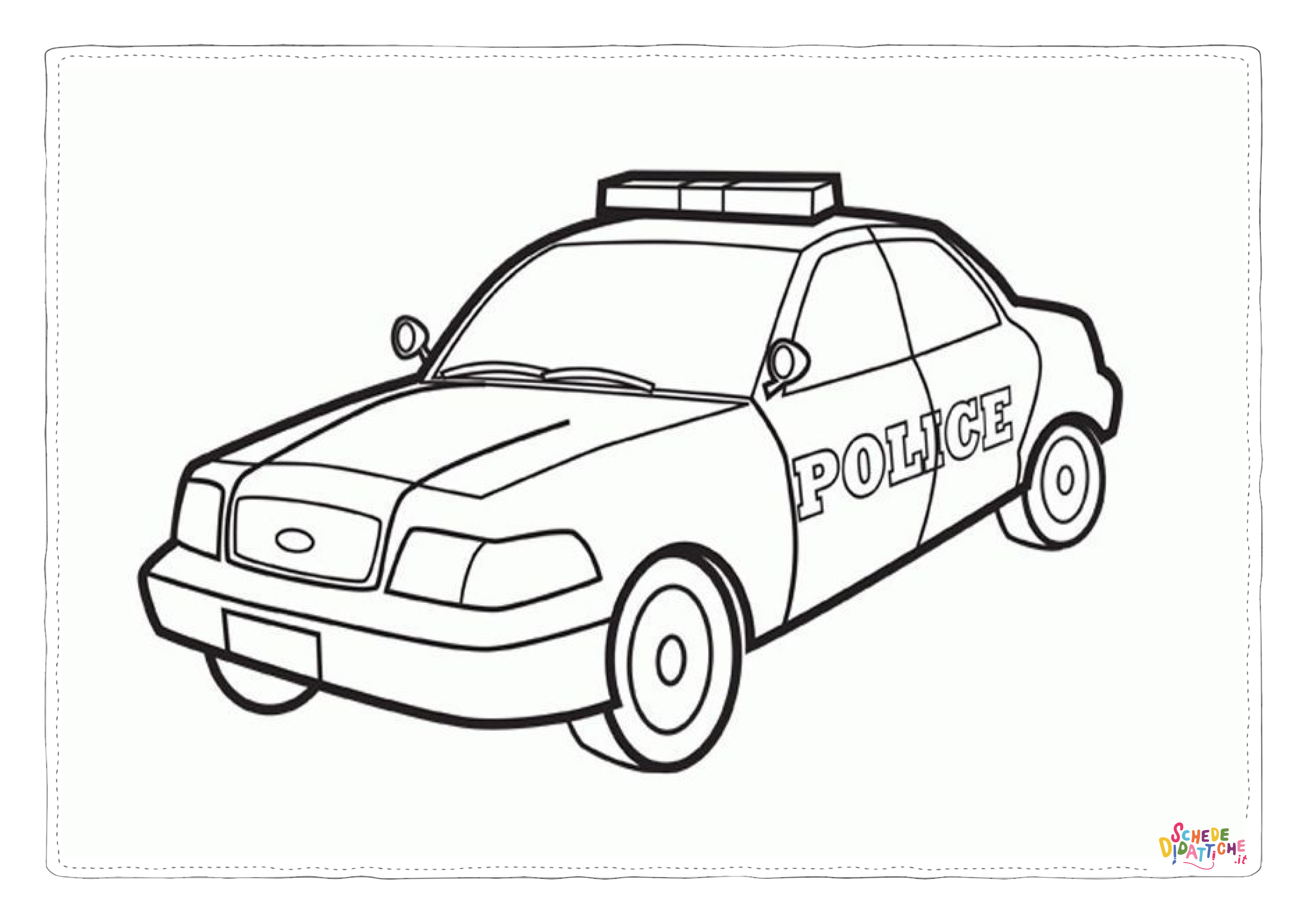 Disegno "Disegno di auto della polizia da stampare e colorare 26" Disegno di auto della polizia da stampare e colorare 26