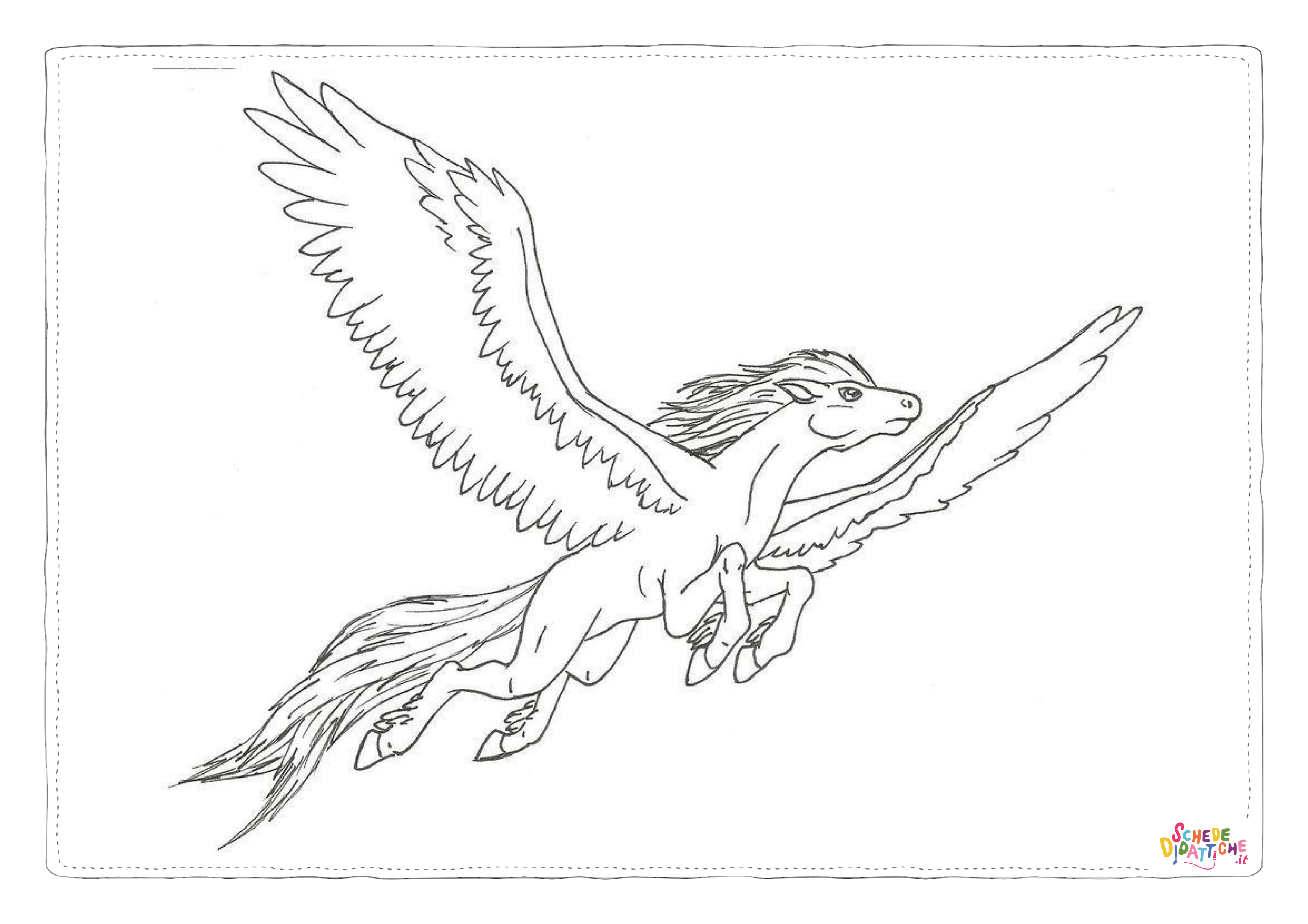 Disegno "Disegno di cavallo alato da stampare e colorare 7" Disegno di cavallo alato da stampare e colorare 7