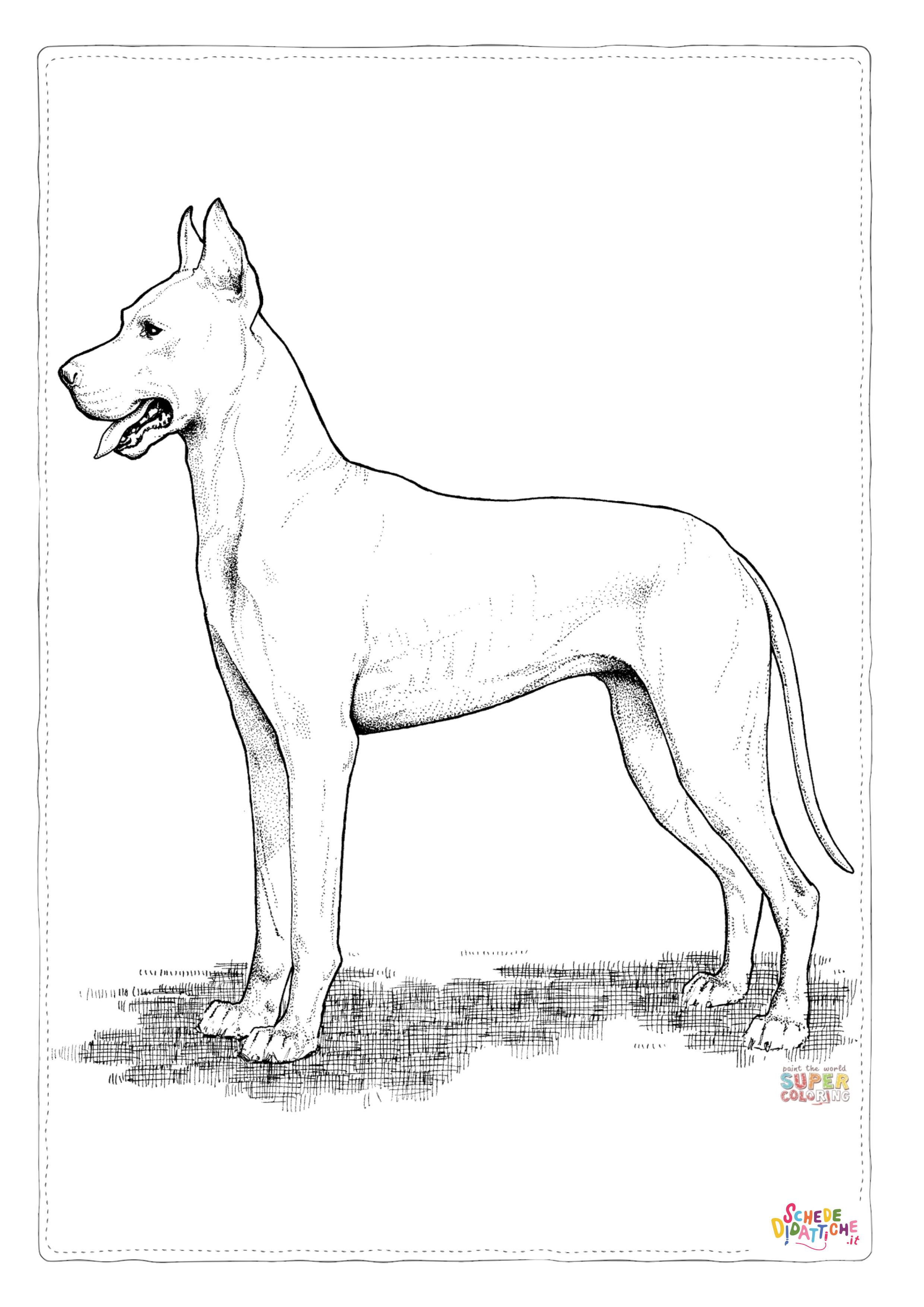Disegno "Disegno di cane da stampare e colorare 263" Disegno di cane da stampare e colorare 263