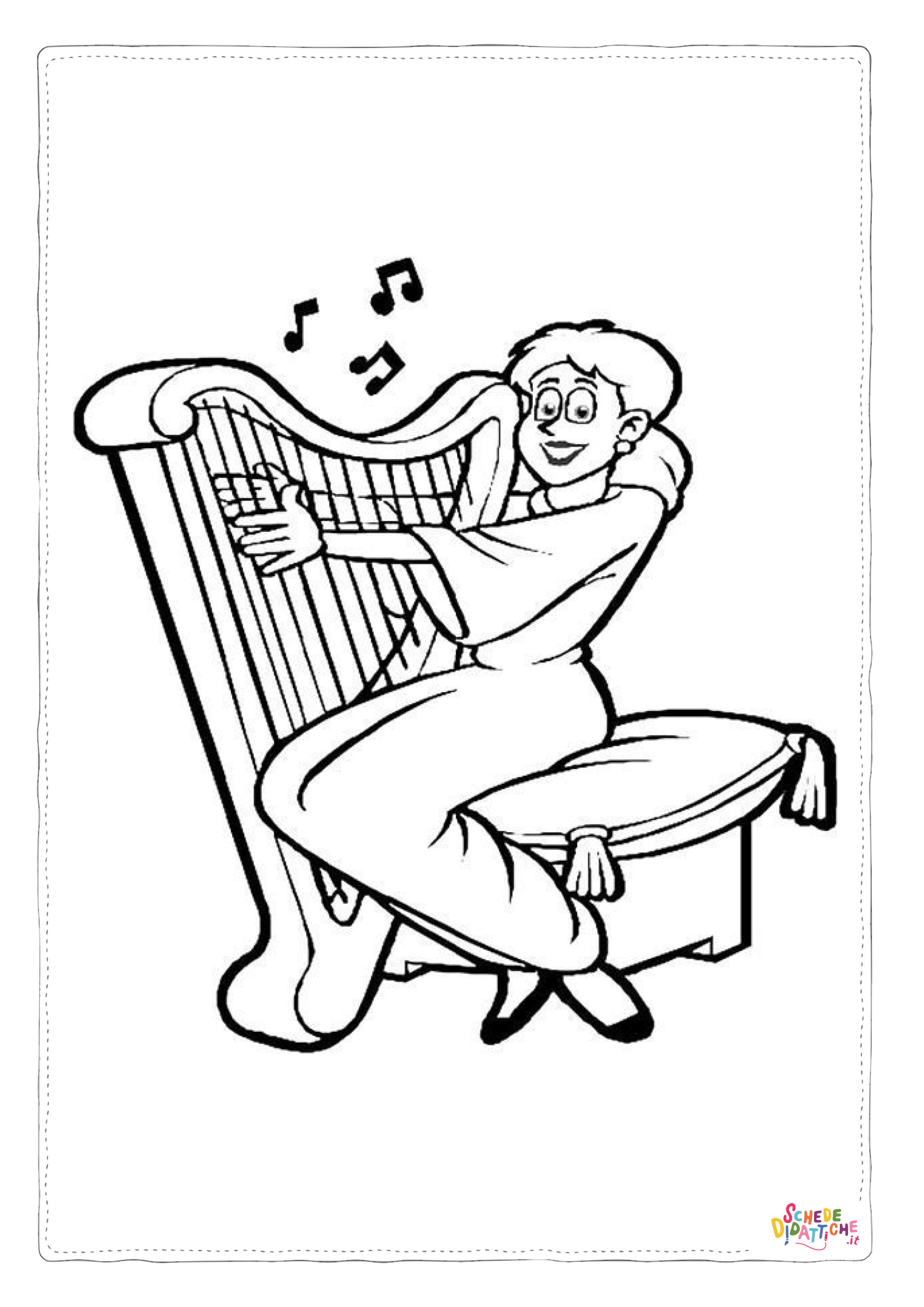 Disegno "Disegno di musicista da stampare e colorare 24" Disegno di musicista da stampare e colorare 24