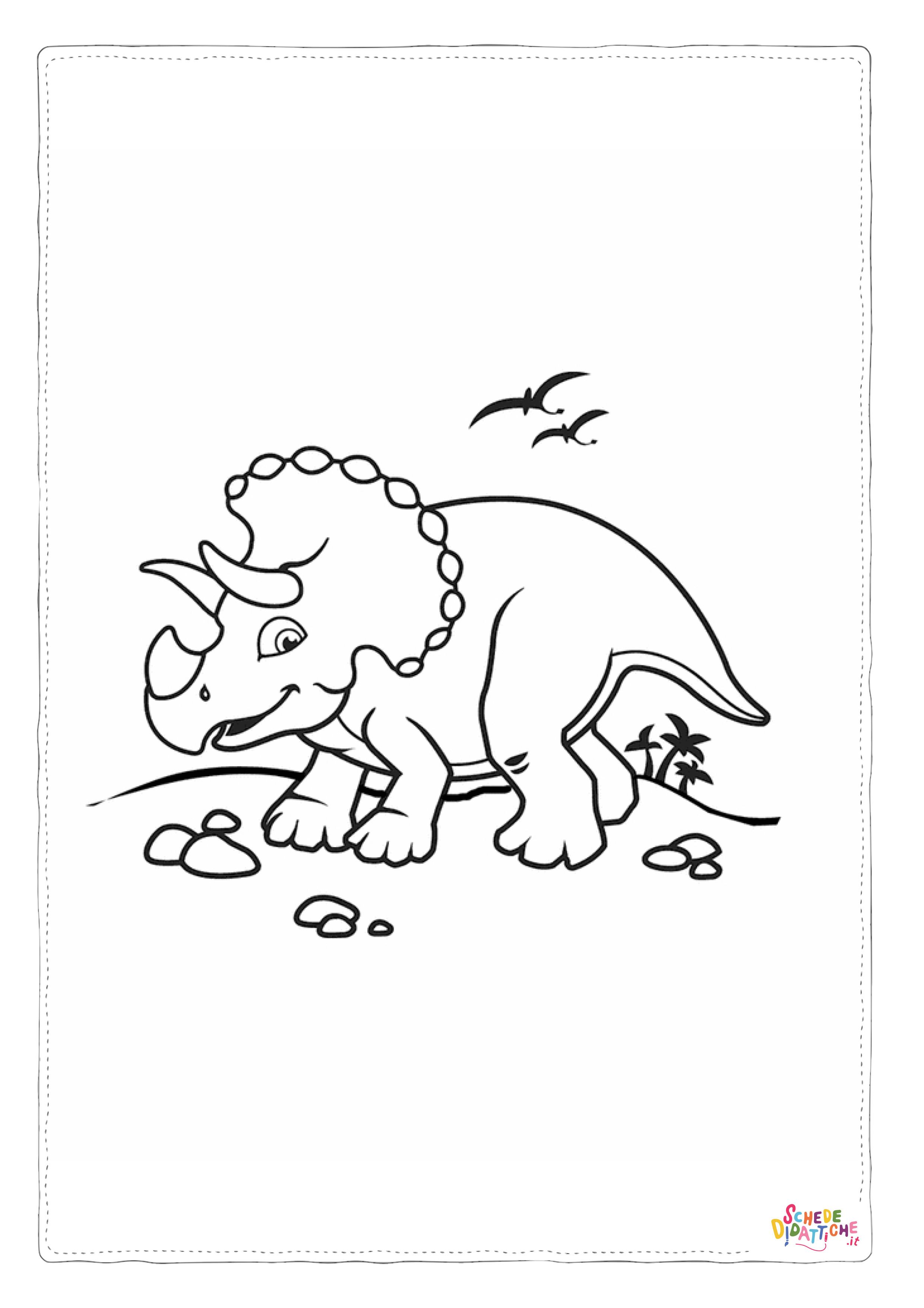Disegno "Disegno di Triceratopo da stampare e colorare 20" Disegno di Triceratopo da stampare e colorare 20