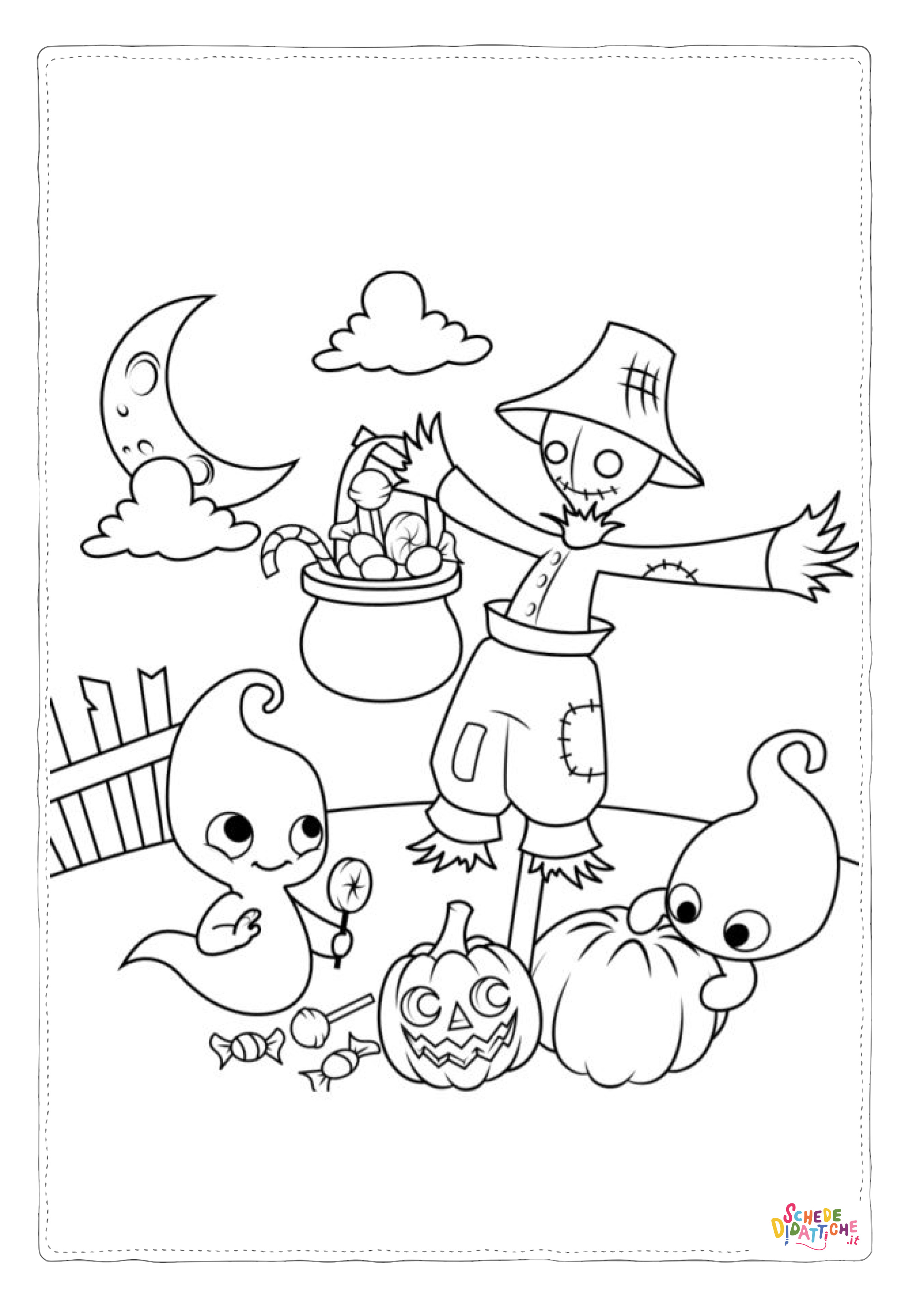 Disegno "Disegno di bambino ad Halloween da stampare e colorare 3" Disegno di bambino ad Halloween da stampare e colorare 3