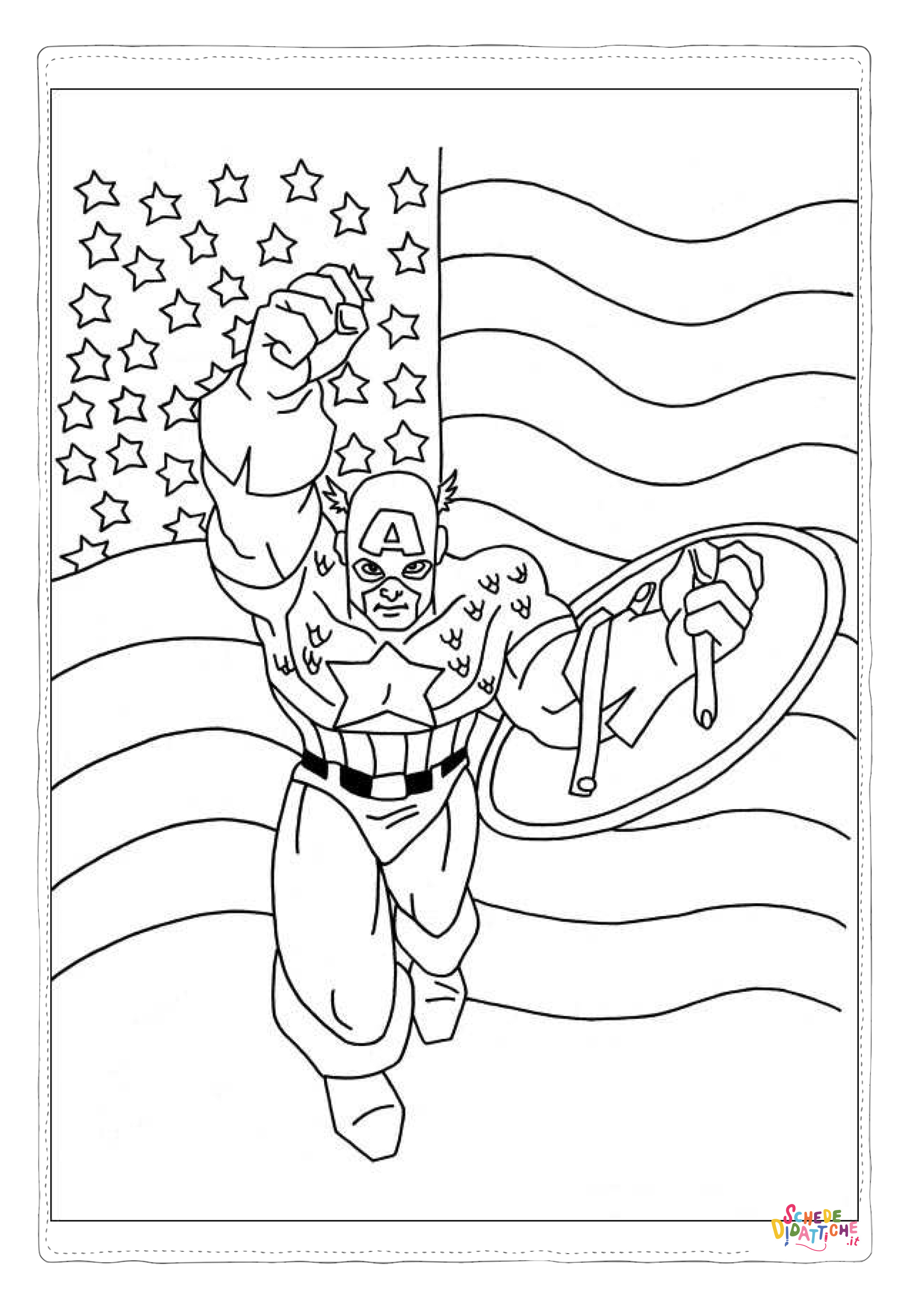 Disegno "Disegno di Capitan America da stampare e colorare 19" Disegno di Capitan America da stampare e colorare 19