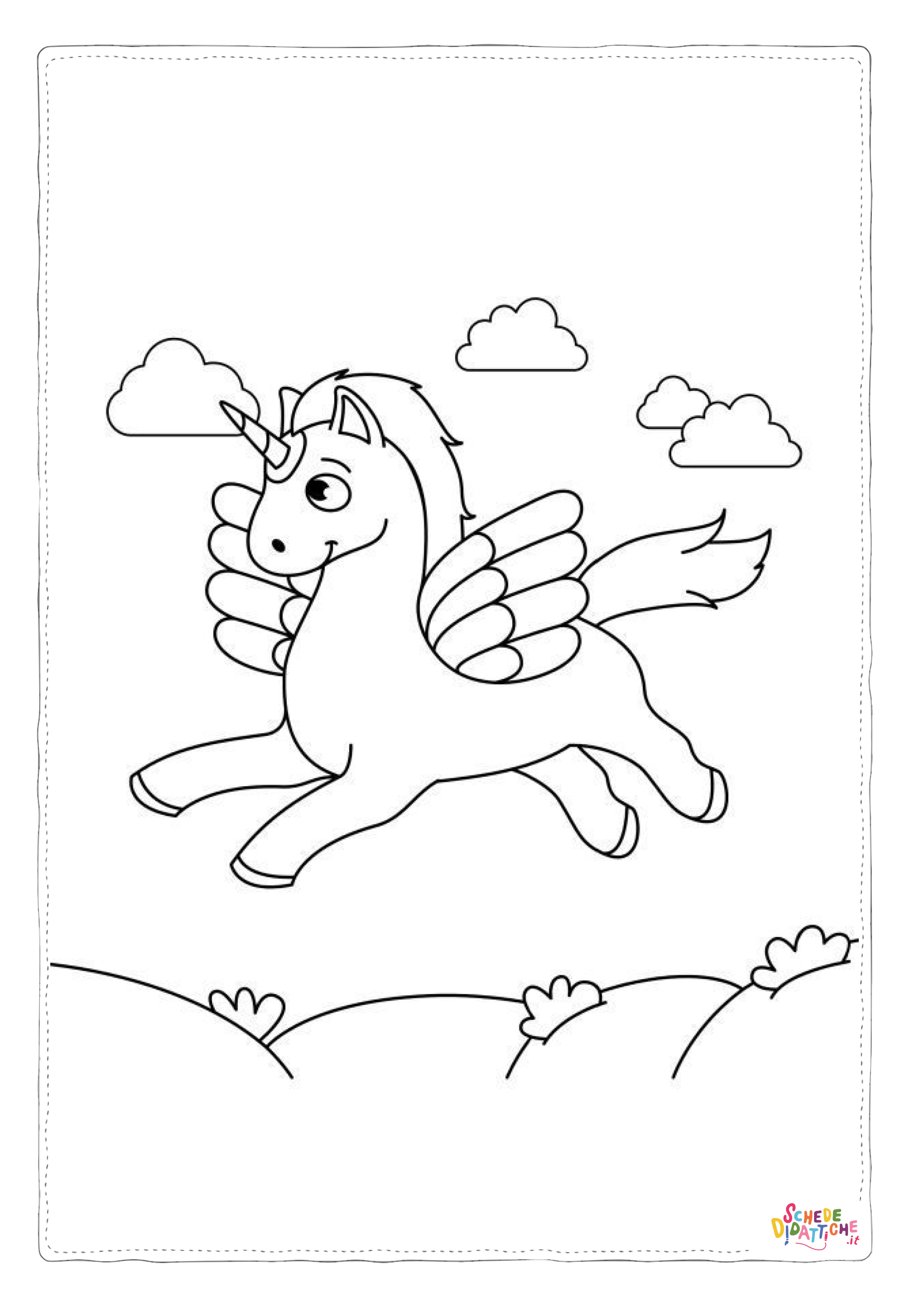 Disegno "Disegno di unicorno da stampare e colorare 81" Disegno di unicorno da stampare e colorare 81