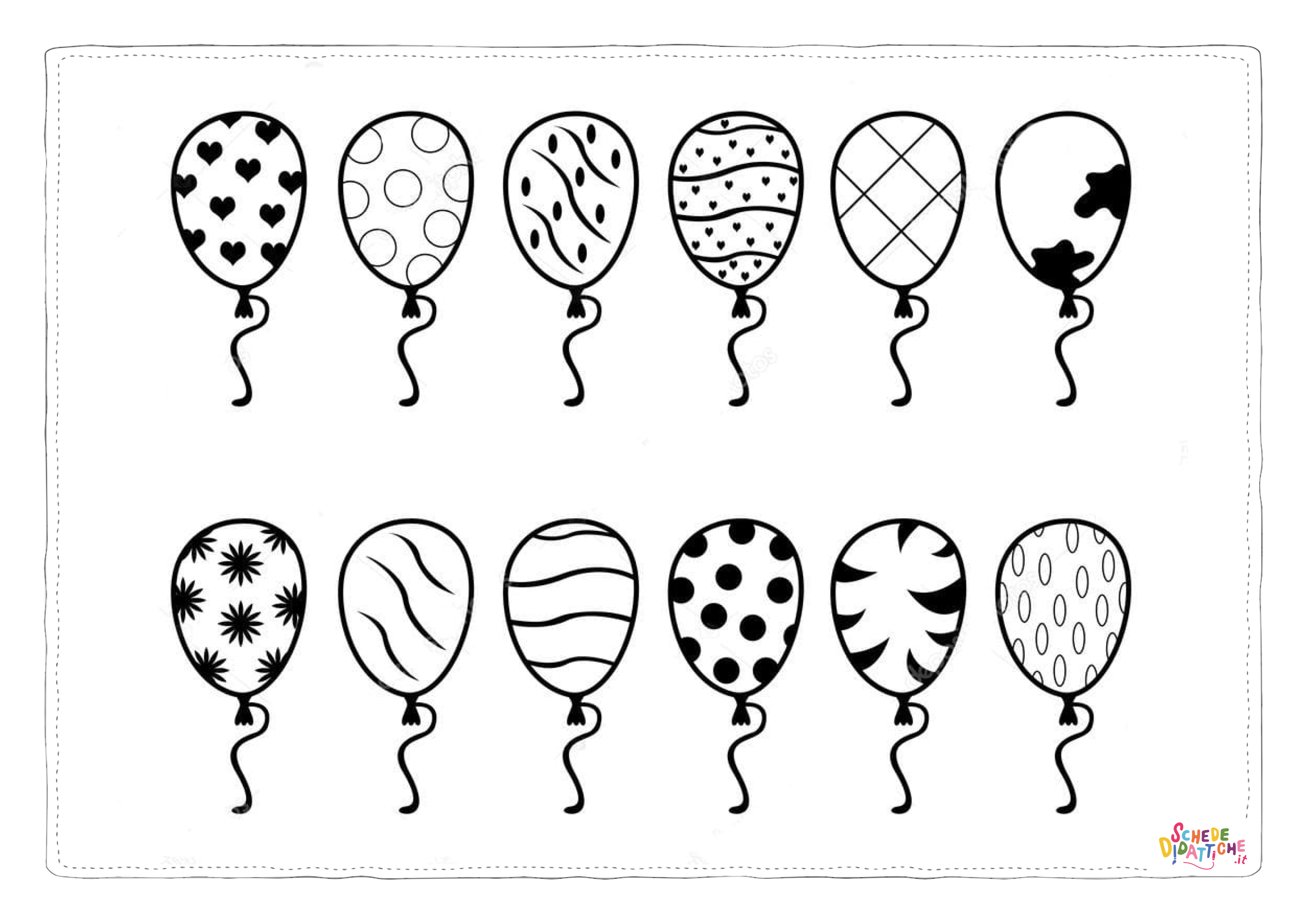 Disegno "Disegno di palloncino da stampare e colorare 7" Disegno di palloncino da stampare e colorare 7