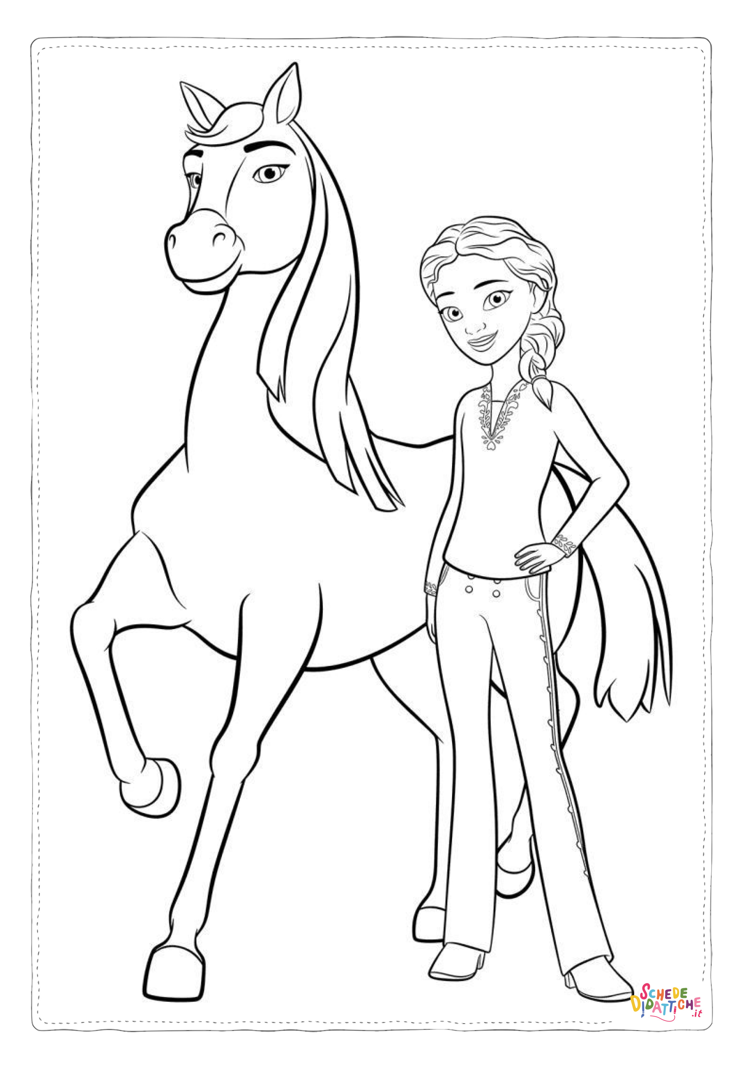 Disegno "Disegno di equitazione da stampare e colorare 6" Disegno di equitazione da stampare e colorare 6