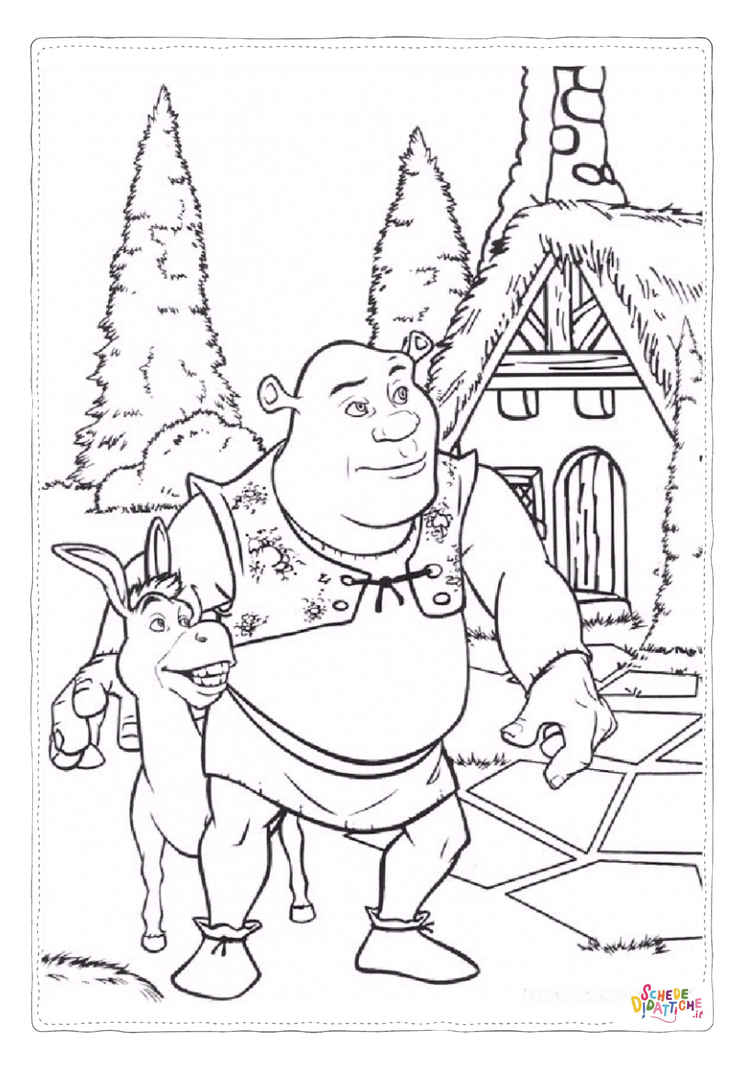 Disegno "Disegno di Shrek da stampare e colorare 12" Disegno di Shrek da stampare e colorare 12