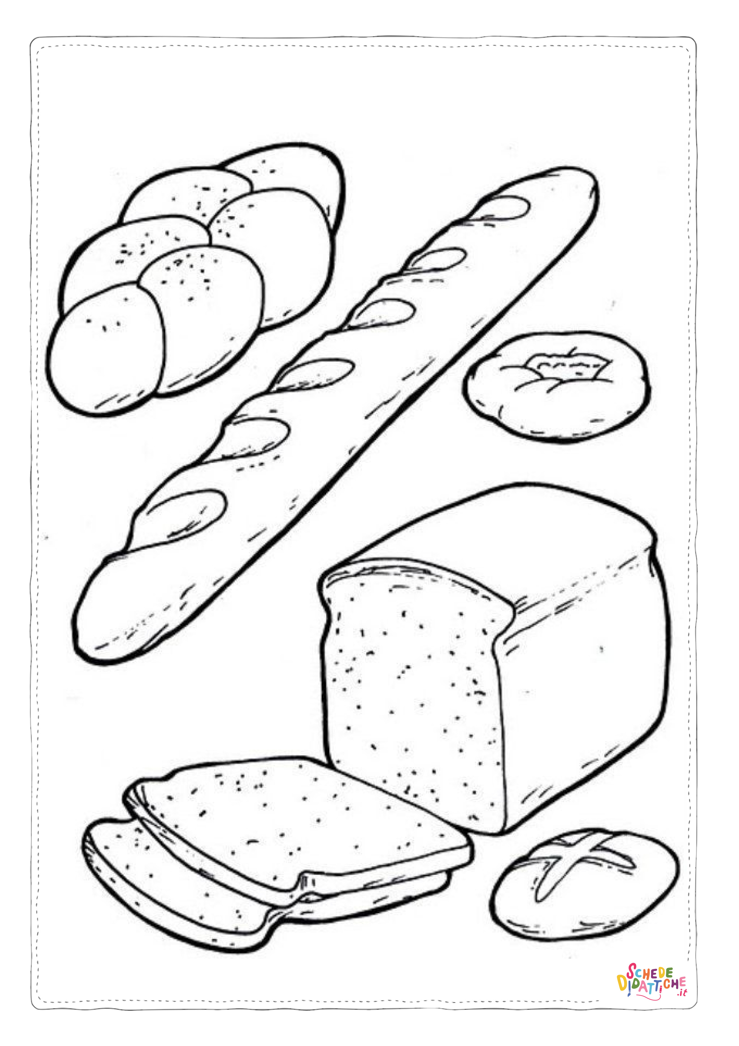 Disegno "Disegno di pane da stampare e colorare 11" Disegno di pane da stampare e colorare 11