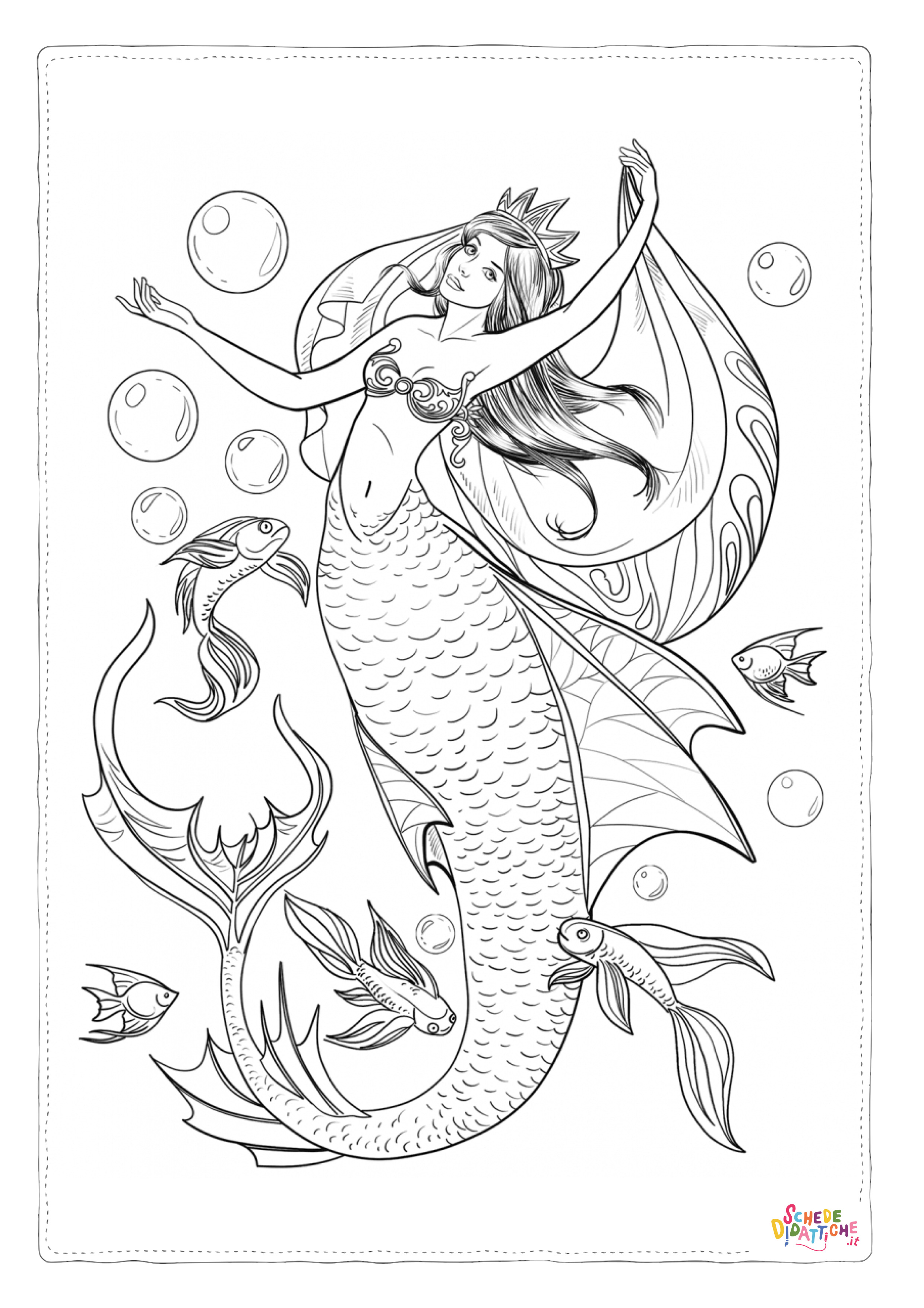 Disegno "Disegno di sirena da stampare e colorare 24" Disegno di sirena da stampare e colorare 24