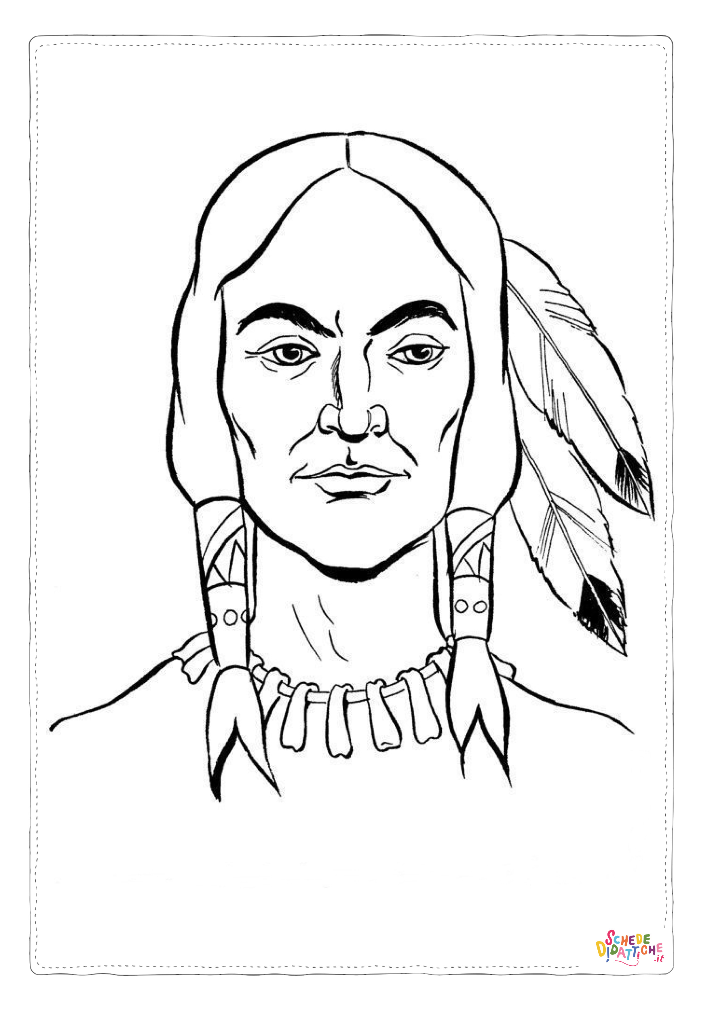 Disegno di Indiani d'America da stampare e colorare 70
