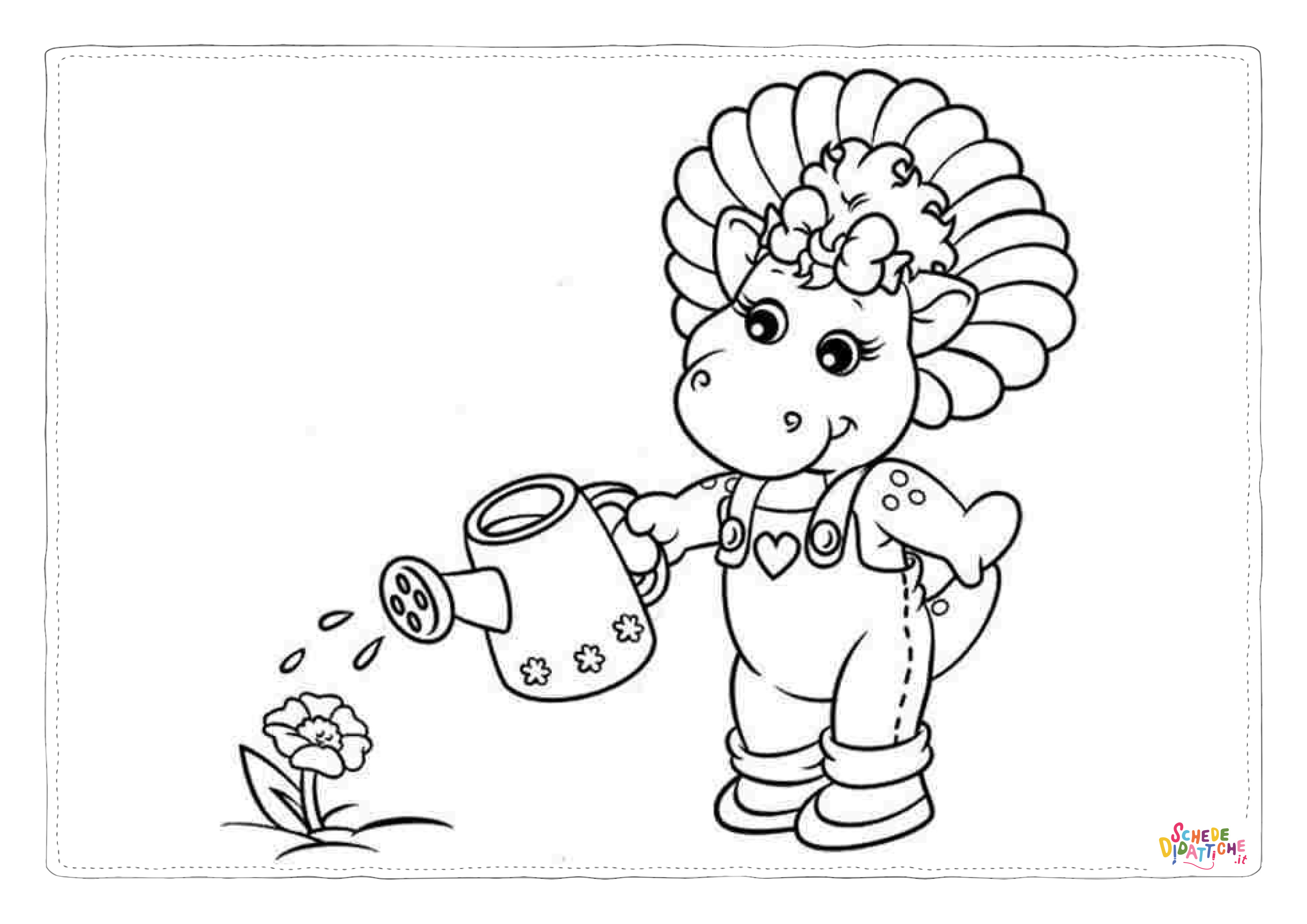 Disegno "Disegno di Barney il dinosauro da stampare e colorare 21" Disegno di Barney il dinosauro da stampare e colorare 21