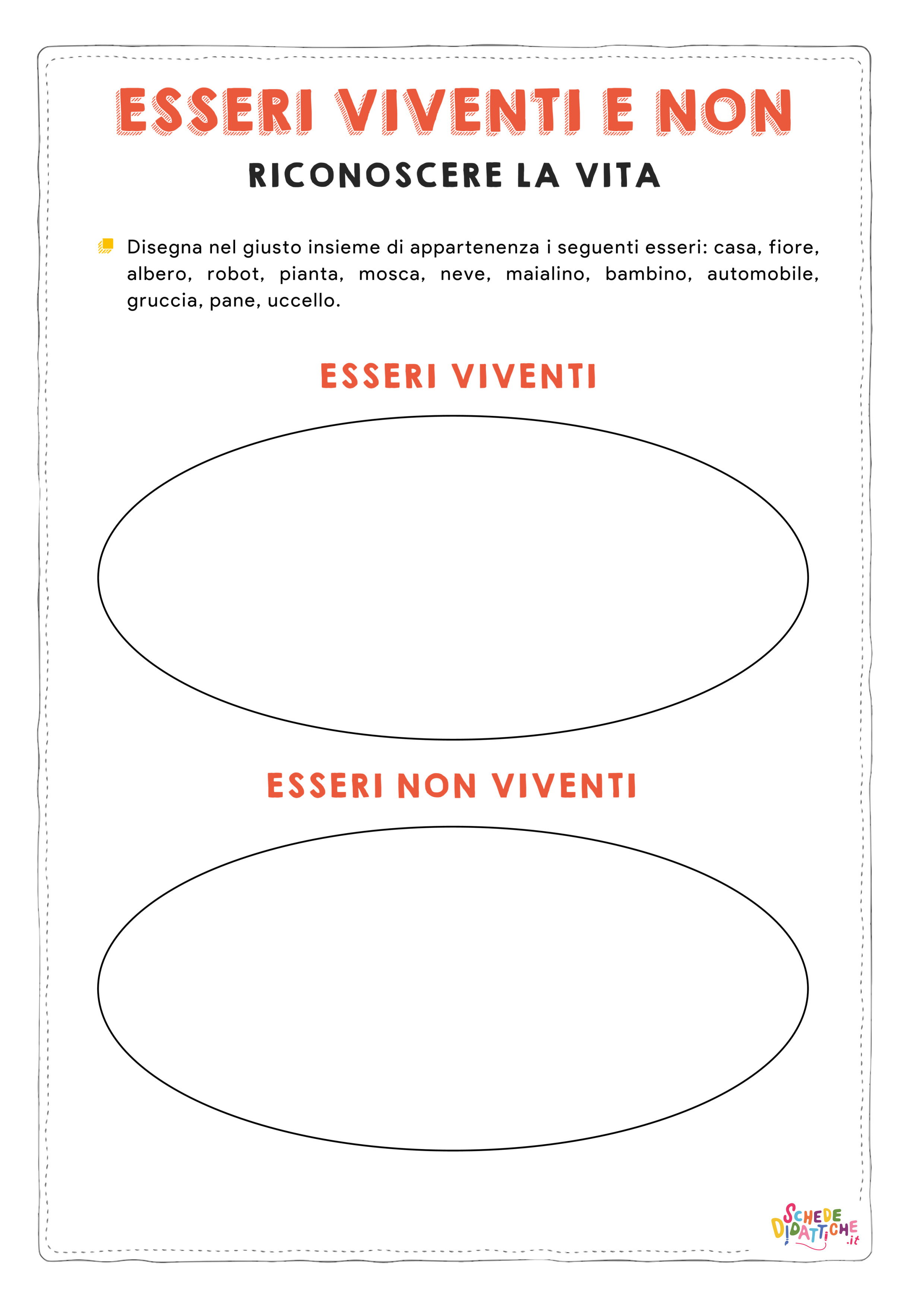 Disegno "Esseri - viventi e non viventi 1" Esseri - viventi e non viventi 1