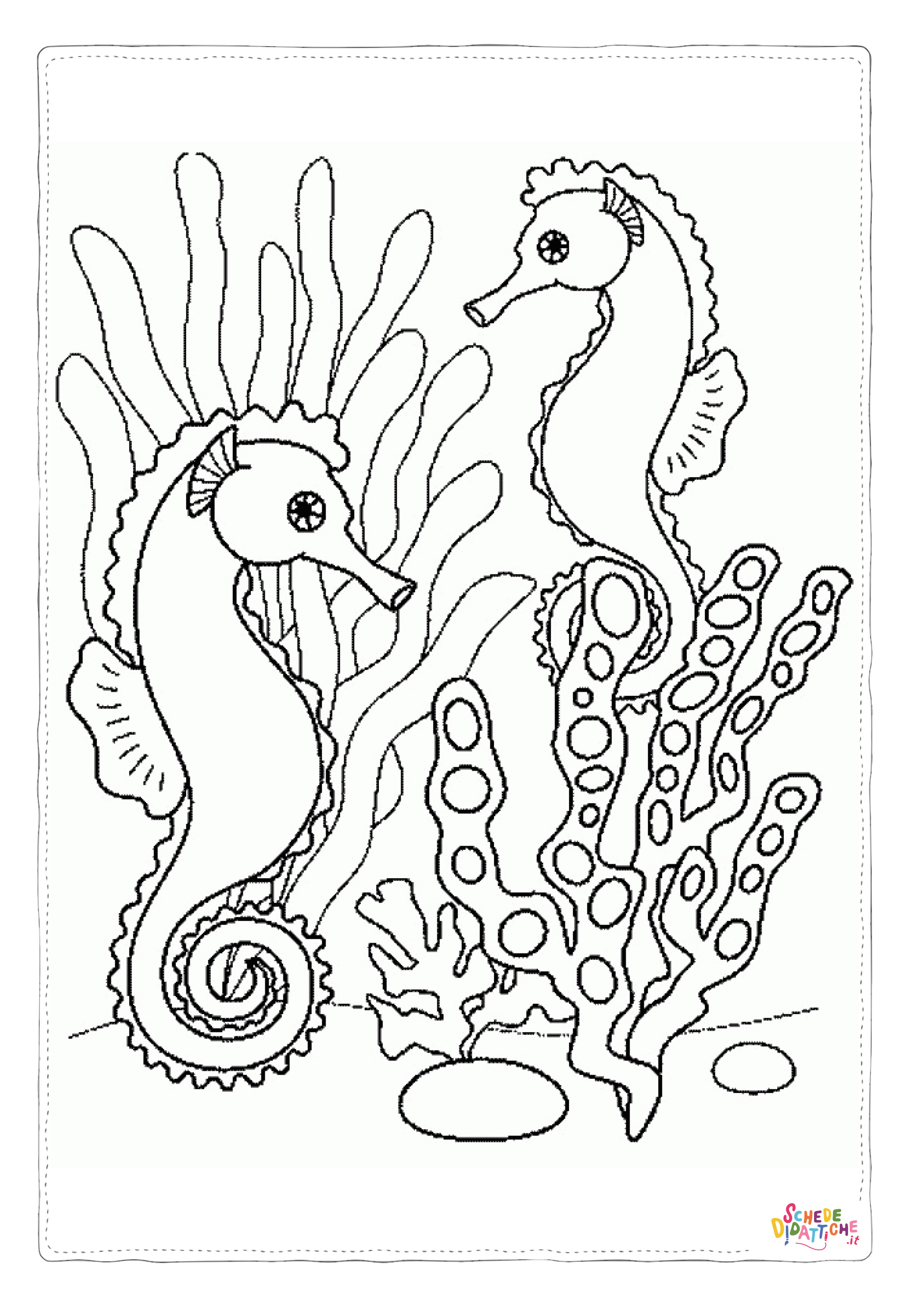 Disegno di cavalluccio marino da stampare e colorare 5