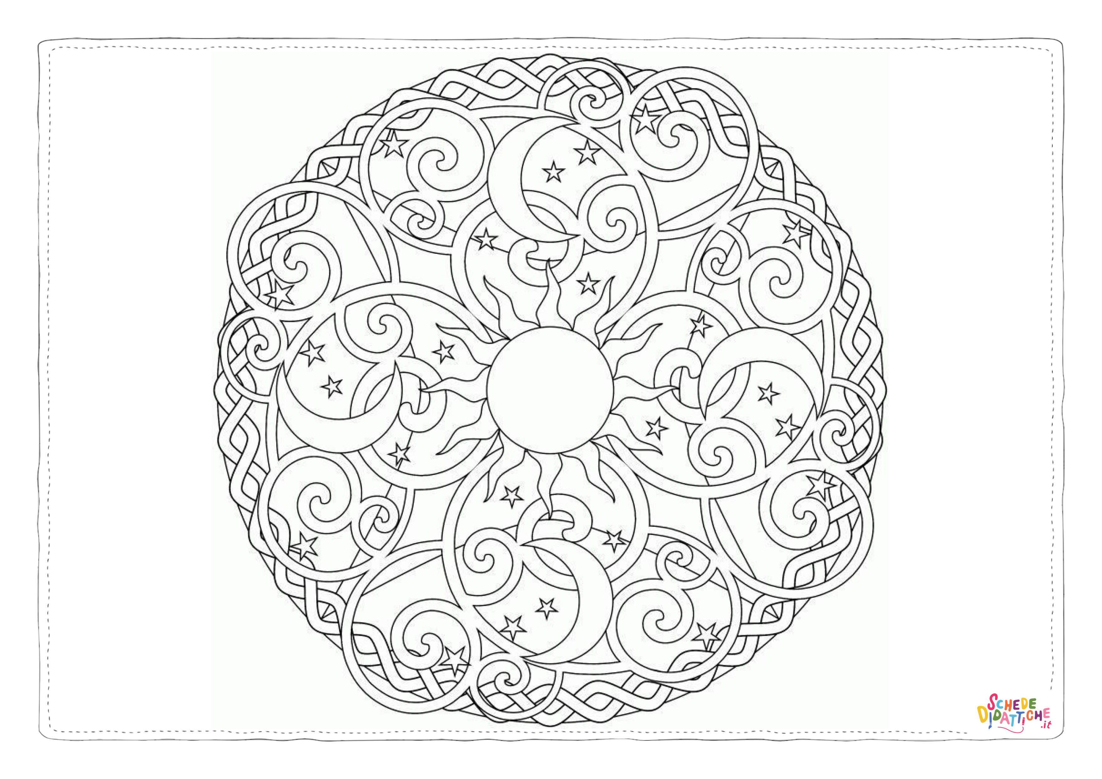 Disegno "Disegno di mandala da stampare e colorare 1325" Disegno di mandala da stampare e colorare 1325