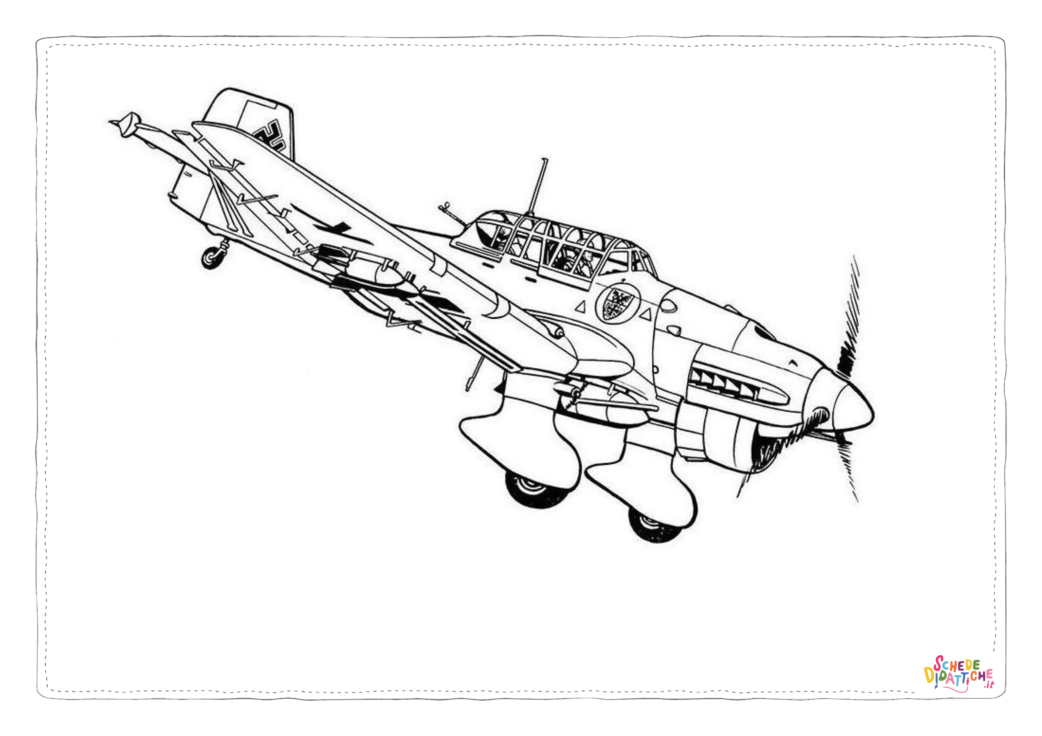 Disegno "Disegno di aereo militare da stampare e colorare 96" Disegno di aereo militare da stampare e colorare 96