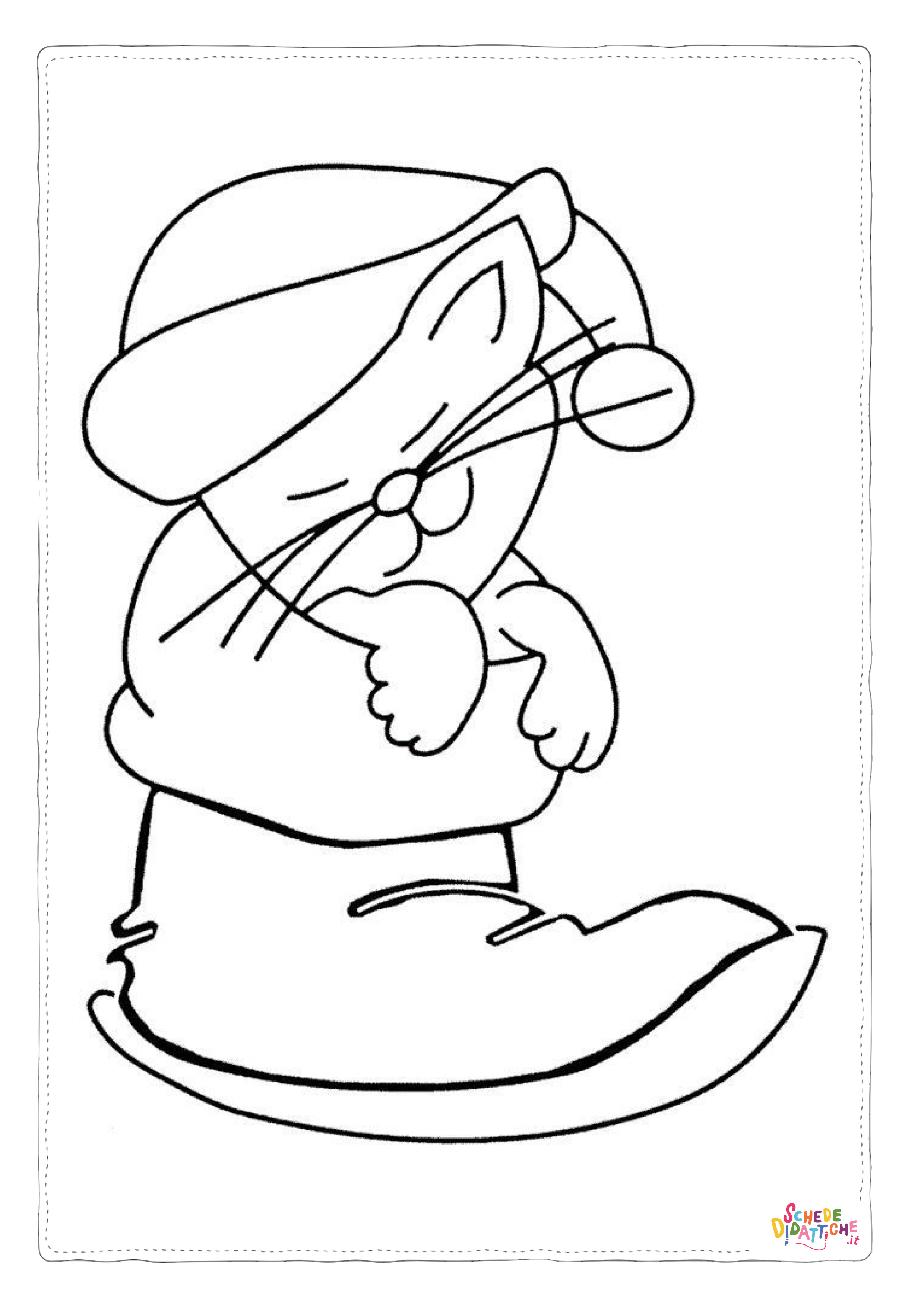 Disegno "Disegno di scarpa natalizia da stampare e colorare 7" Disegno di scarpa natalizia da stampare e colorare 7