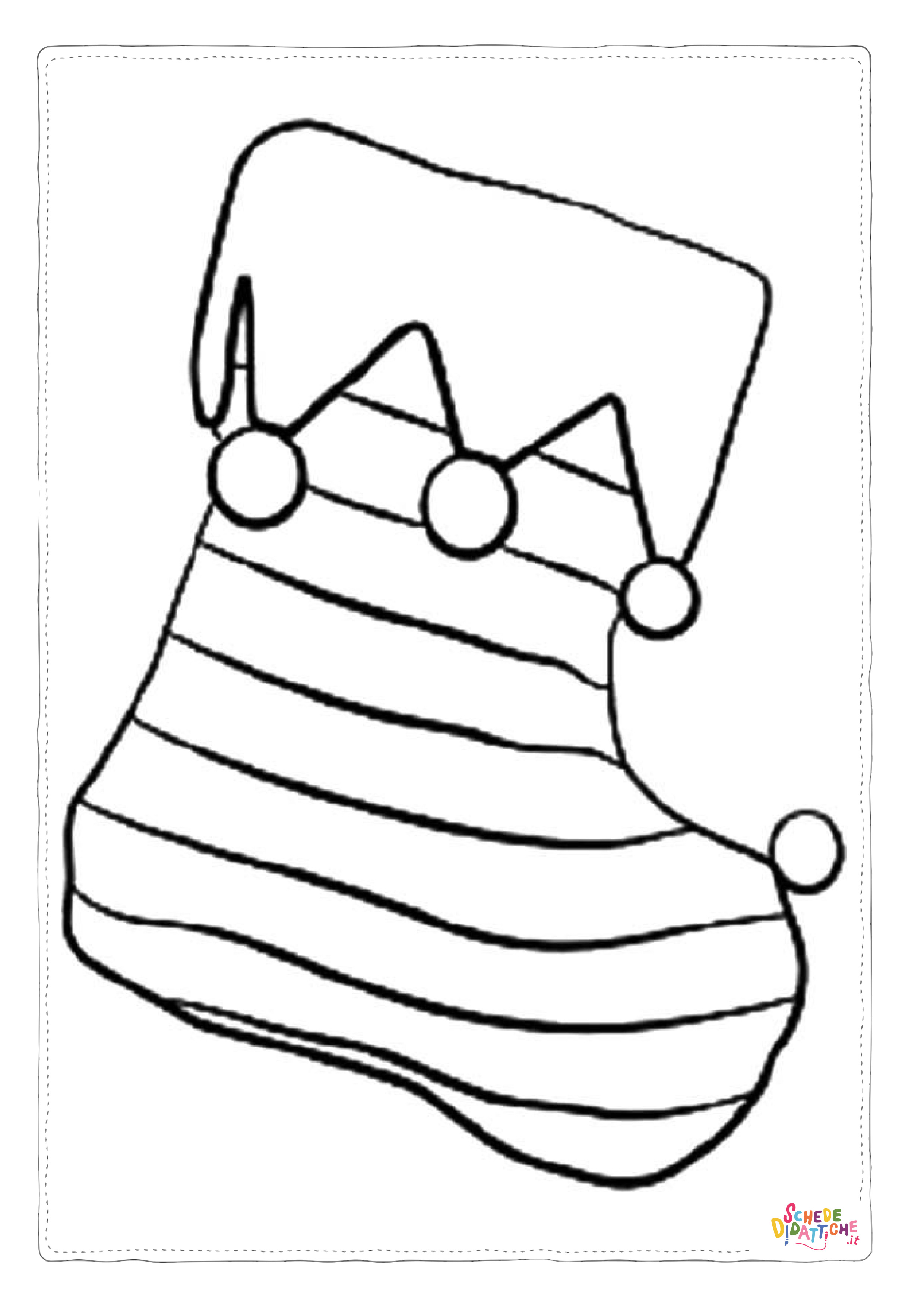 Disegno "Disegno di calza di Natale da stampare e colorare 1" Disegno di calza di Natale da stampare e colorare 1