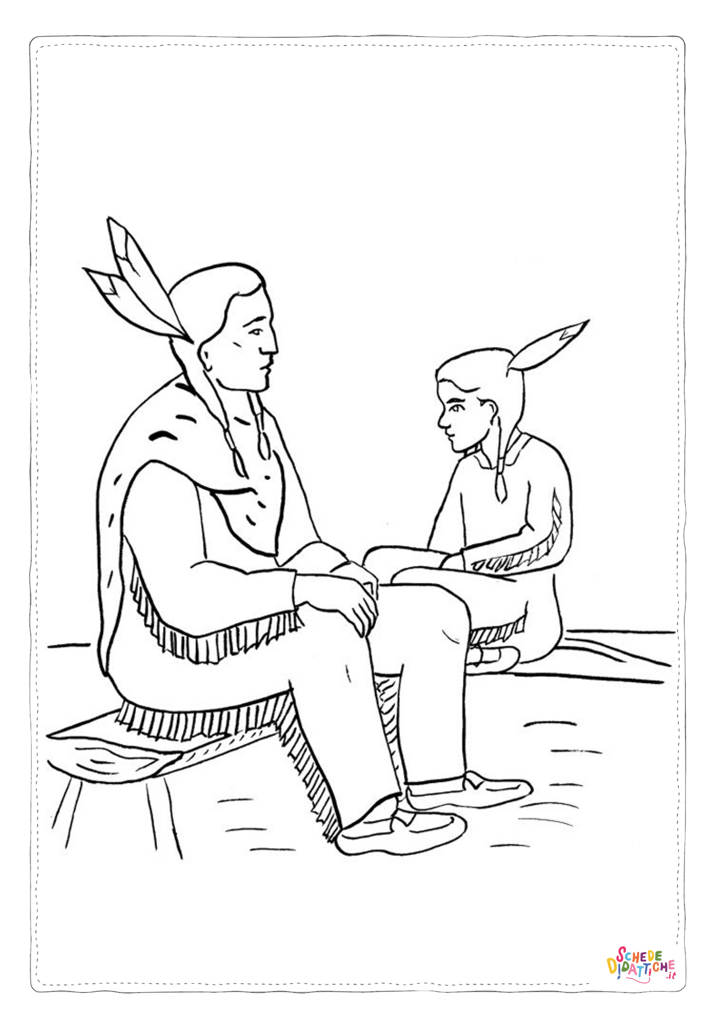 Disegno di Indiani d'America da stampare e colorare 74