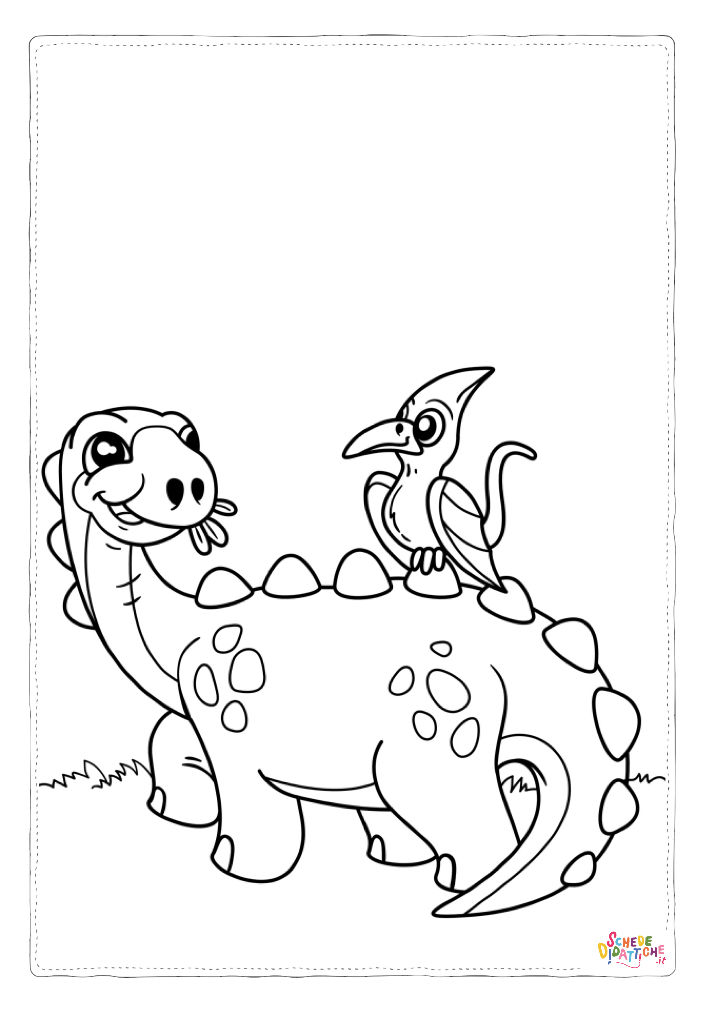 Disegno "Disegno di Stegosauro da stampare e colorare 2" Disegno di Stegosauro da stampare e colorare 2