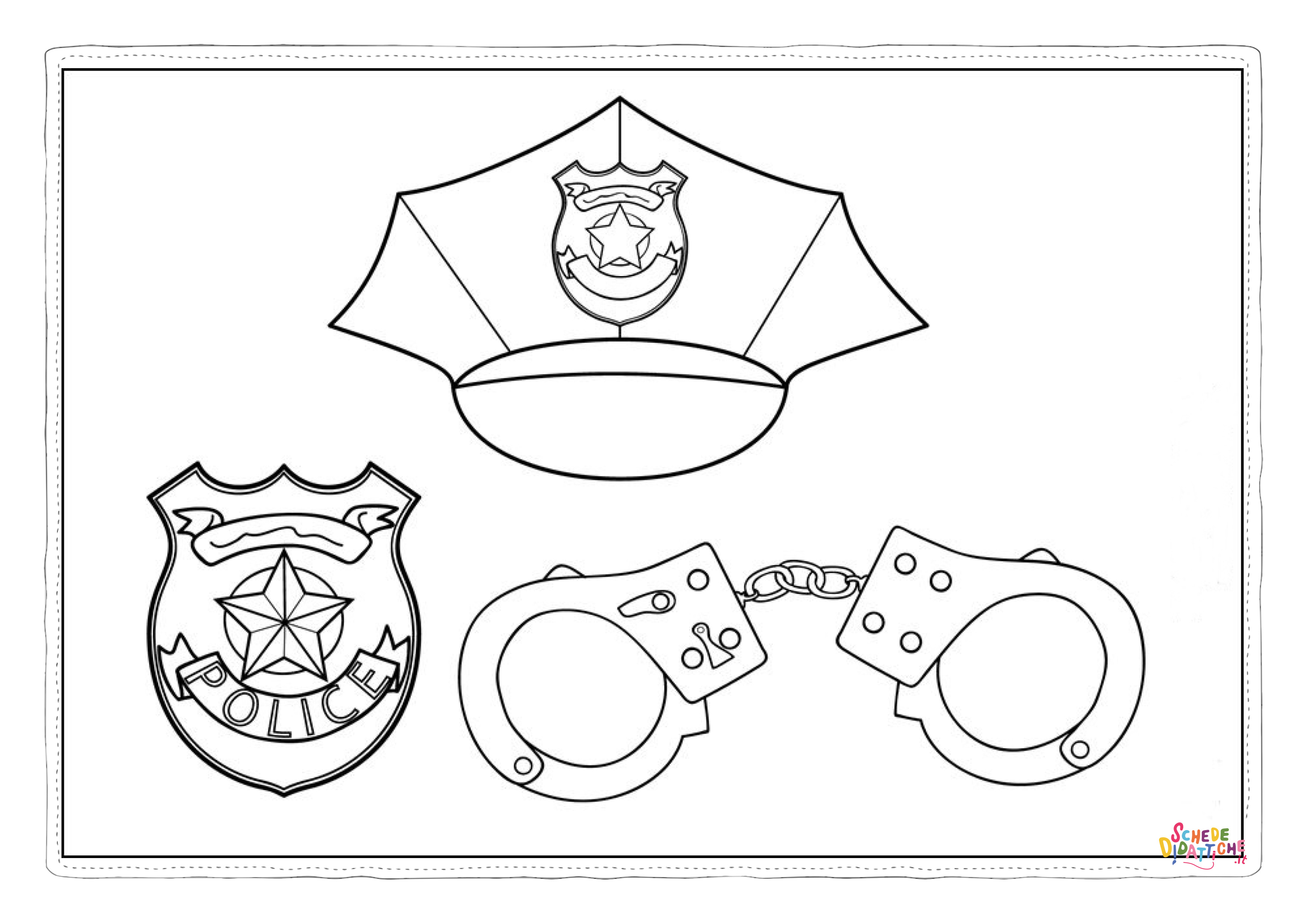 Disegno "Disegno di poliziotto da stampare e colorare 23" Disegno di poliziotto da stampare e colorare 23