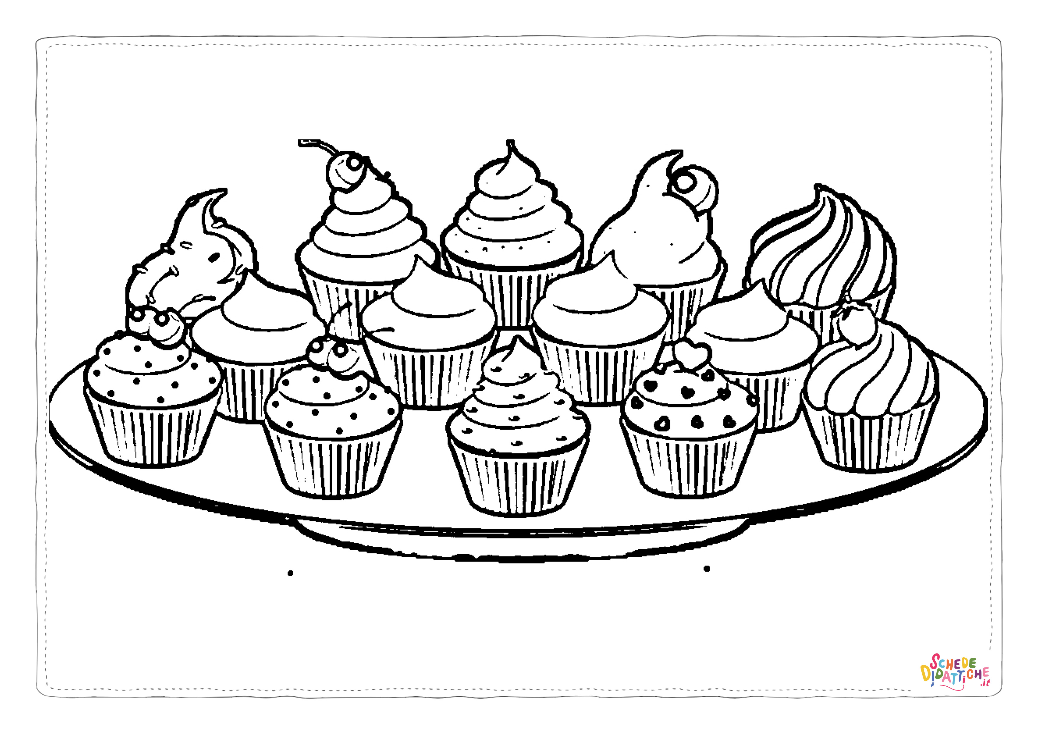 Disegno "Disegno di dolce da stampare e colorare 47" Disegno di dolce da stampare e colorare 47
