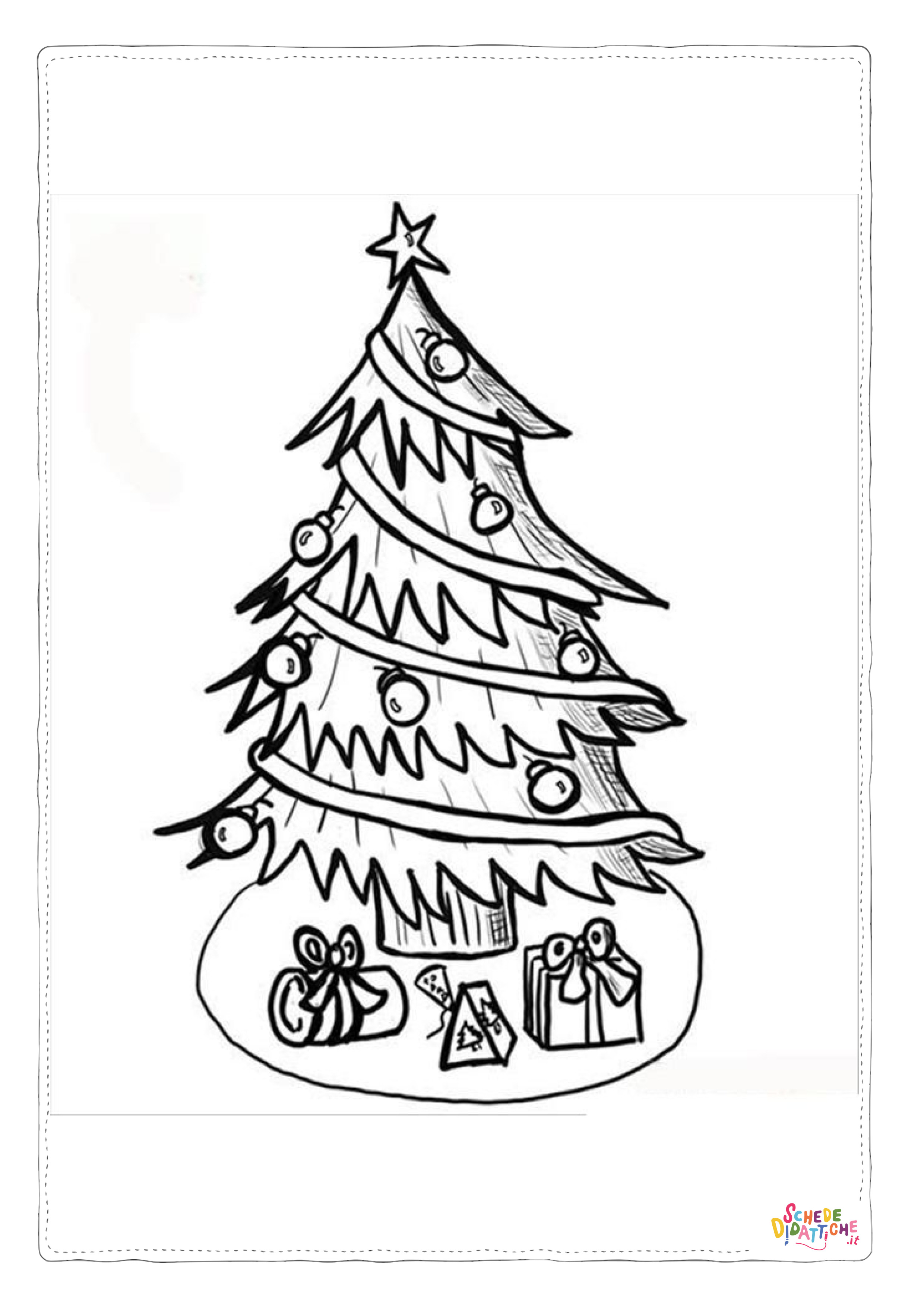 Disegno "Disegno di albero di Natale da stampare e colorare 71" Disegno di albero di Natale da stampare e colorare 71