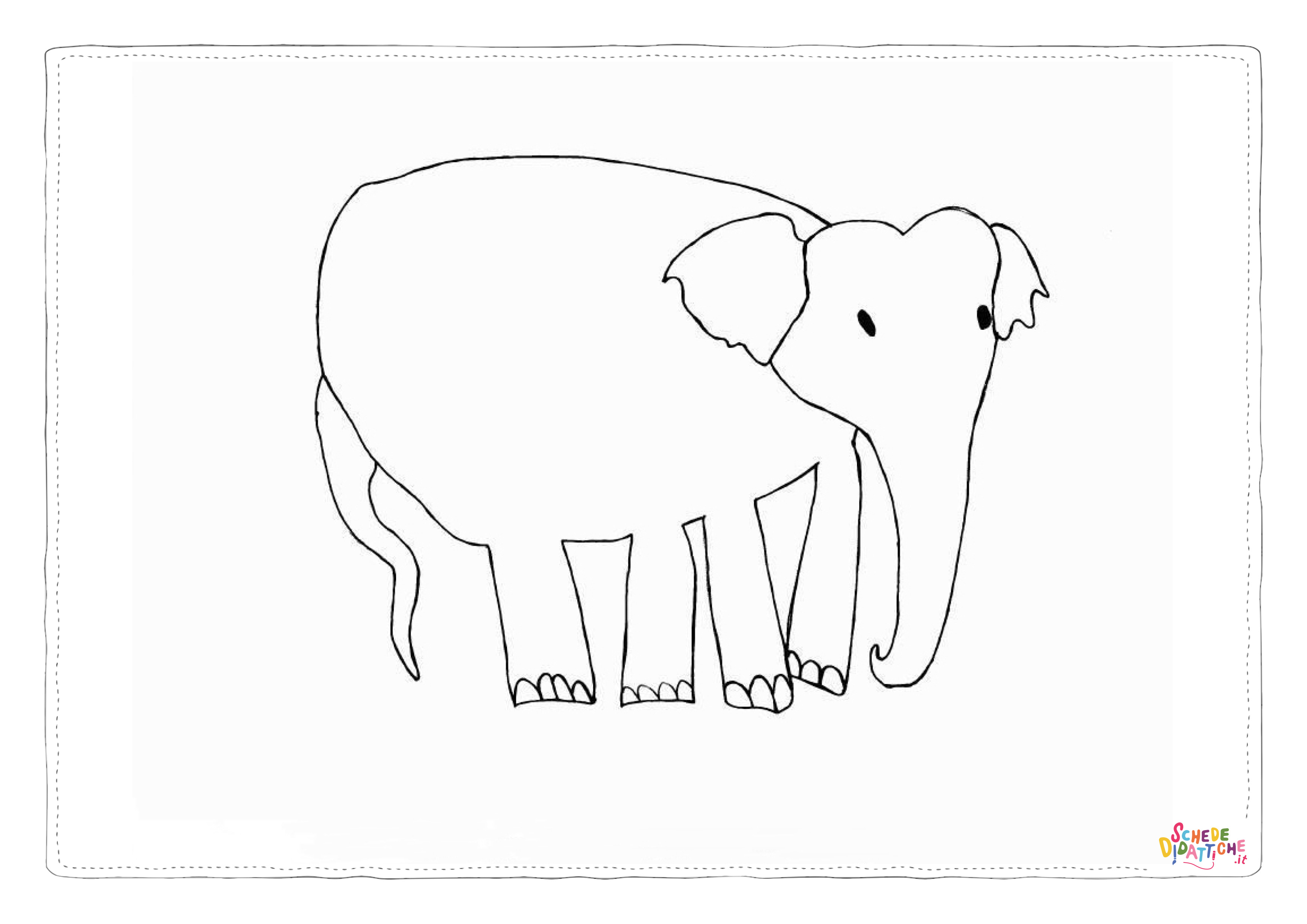 Disegno "Disegno di elefante da stampare e colorare 19" Disegno di elefante da stampare e colorare 19