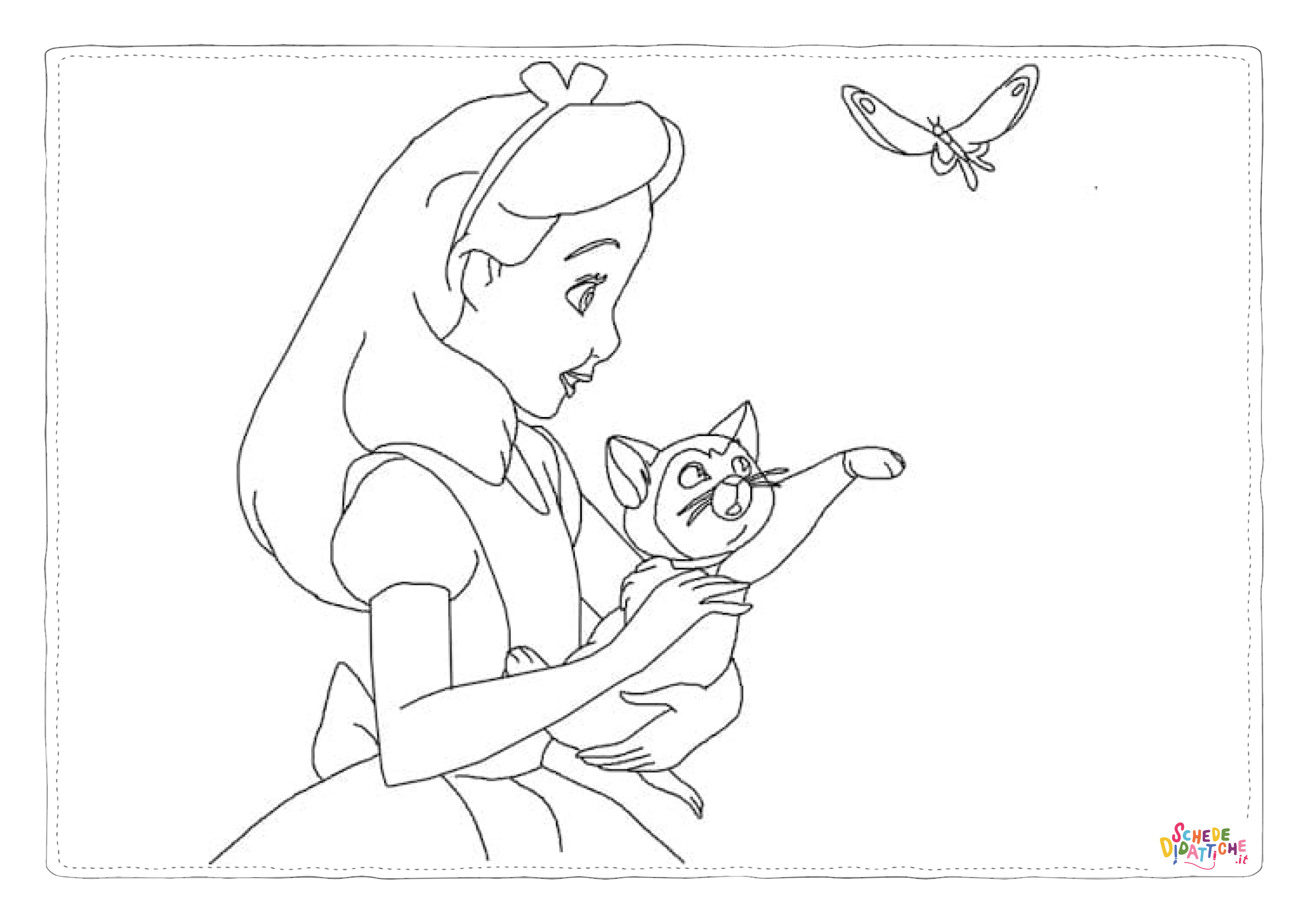 Disegno di Alice nel paese delle meraviglie da stampare e colorare 32