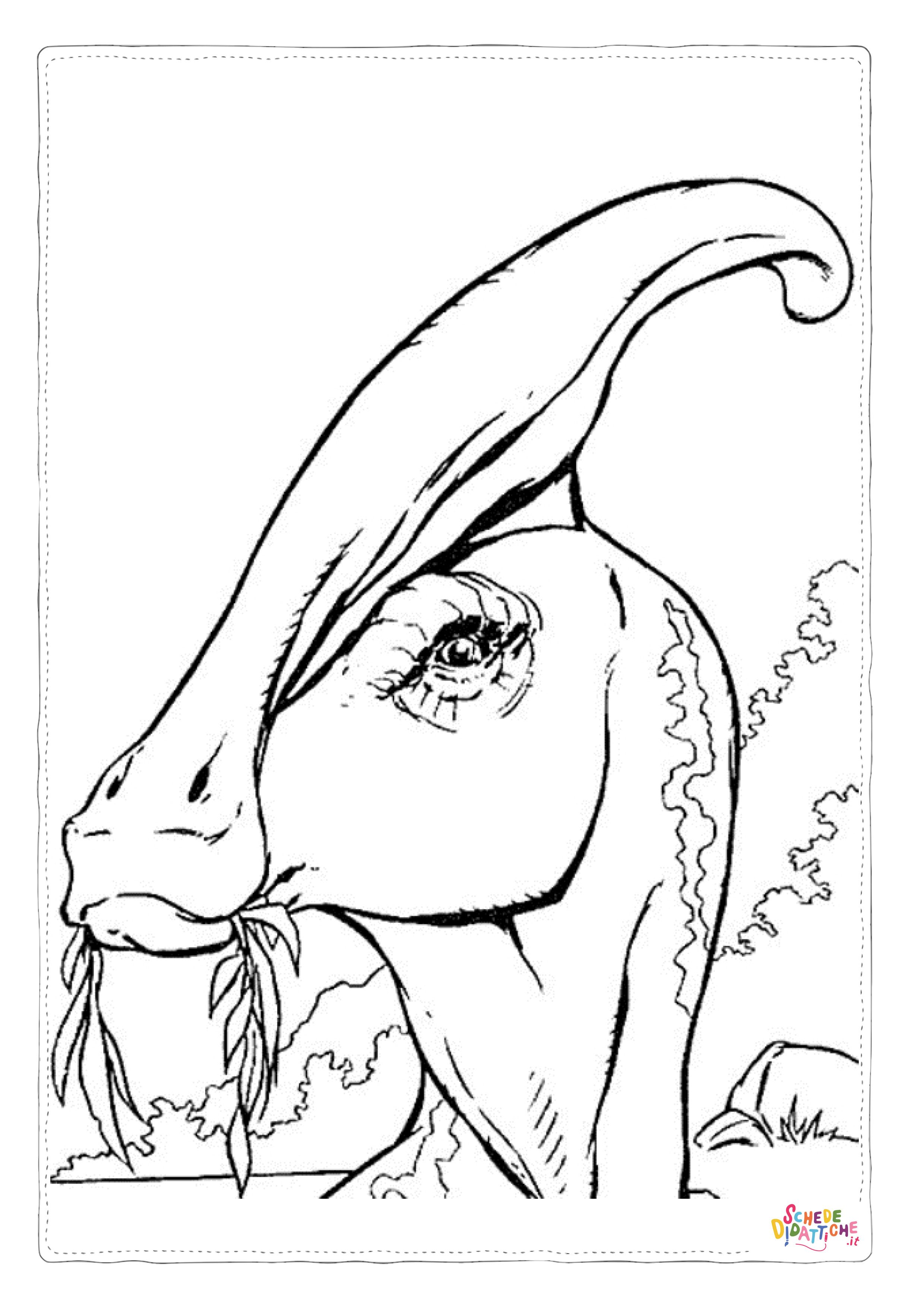 Disegno "Disegno di Parasaurolofo da stampare e colorare 1" Disegno di Parasaurolofo da stampare e colorare 1