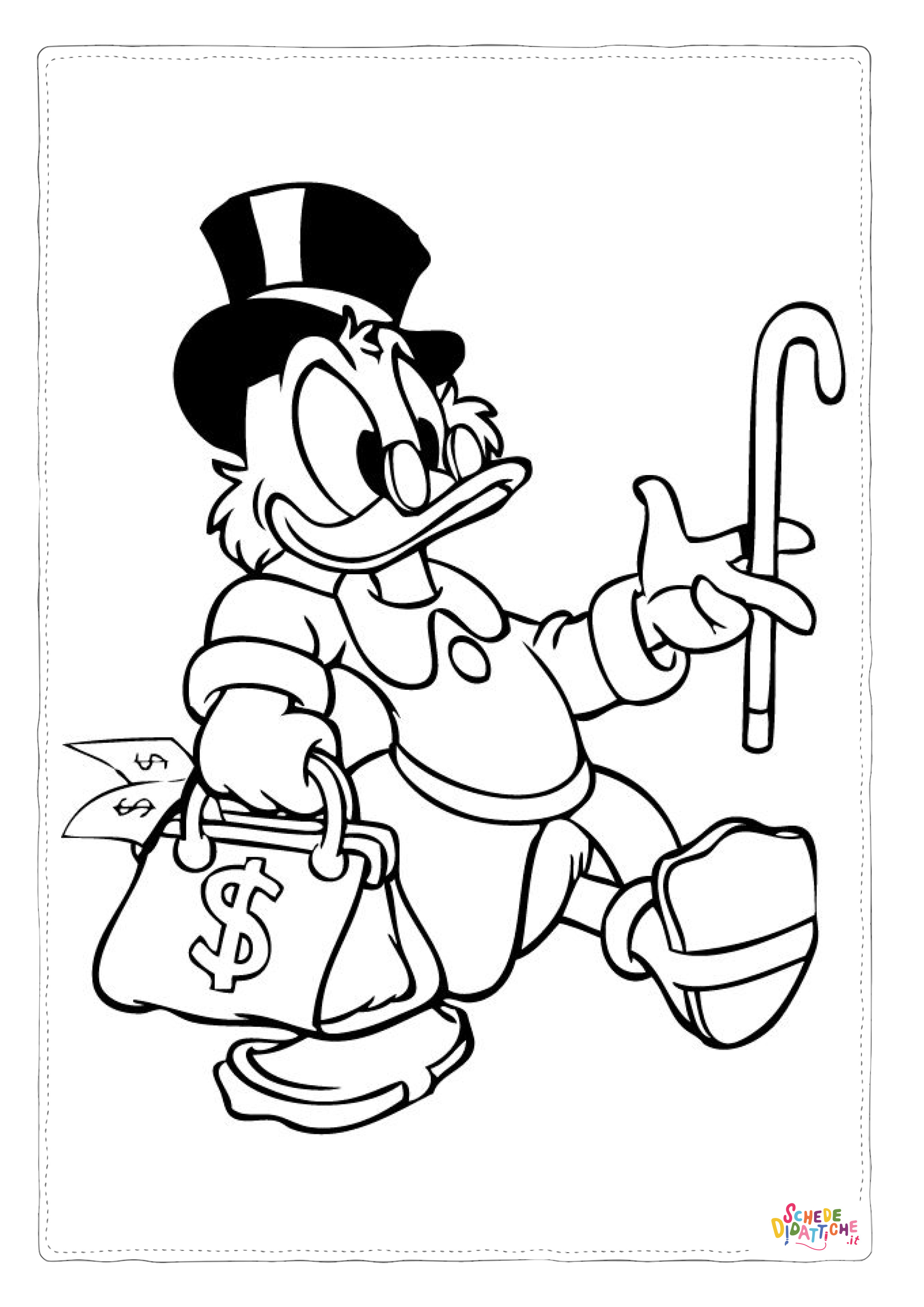 Disegno "Disegno di Zio Paperone da stampare e colorare 8" Disegno di Zio Paperone da stampare e colorare 8
