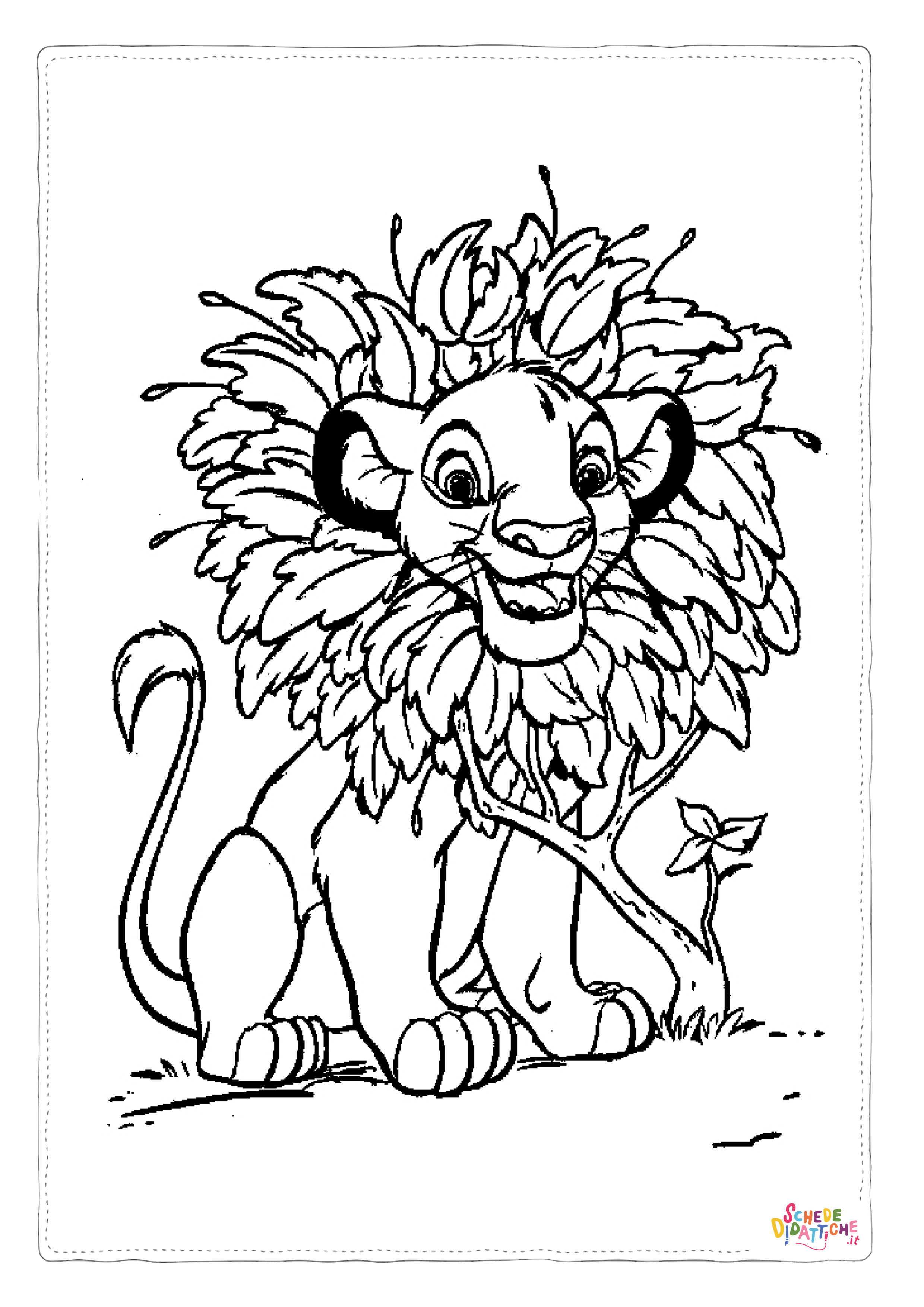 Disegno "Disegno di Re Leone da stampare e colorare 17" Disegno di Re Leone da stampare e colorare 17