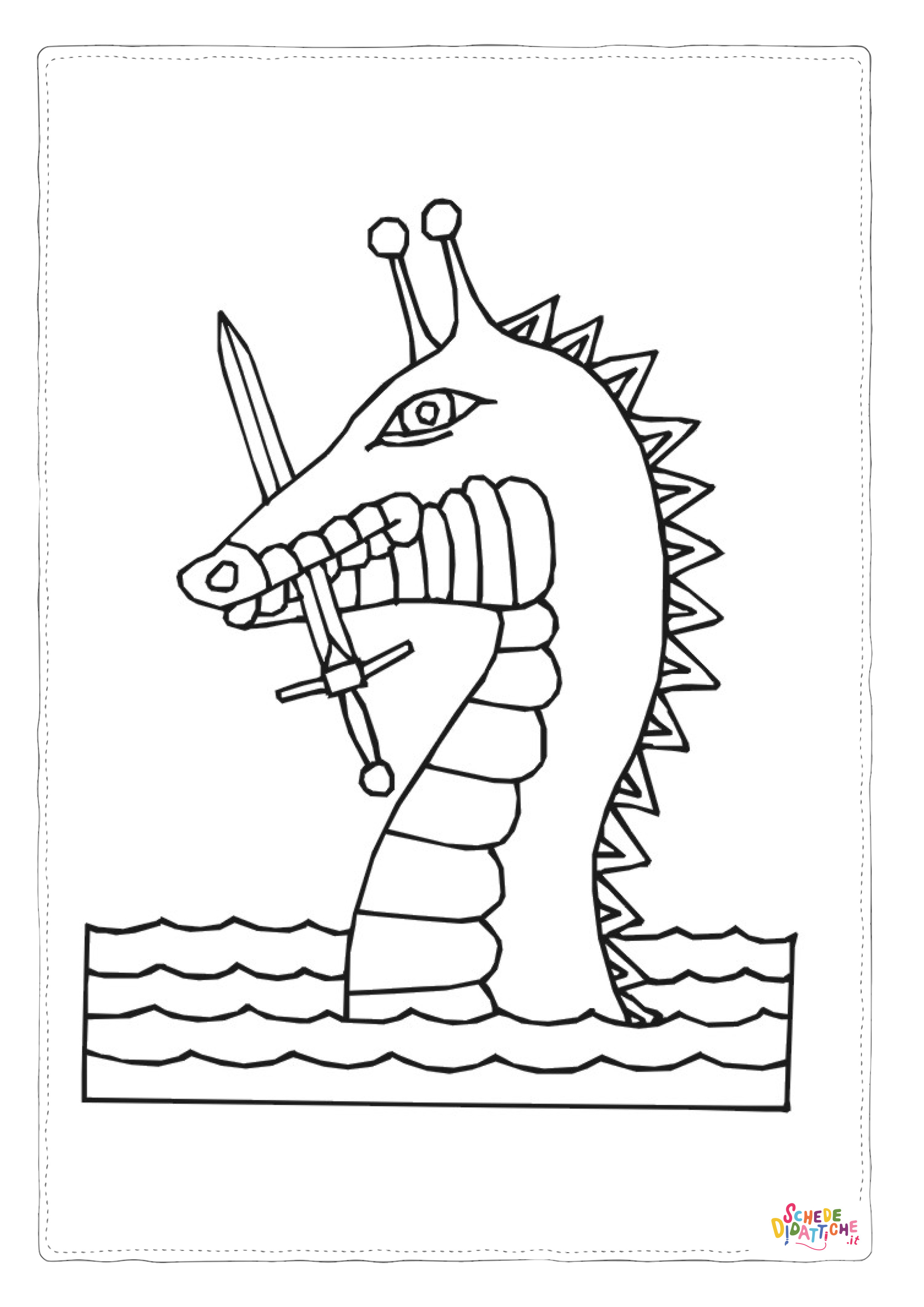 Disegno "Disegno di dragone da stampare e colorare 88" Disegno di dragone da stampare e colorare 88