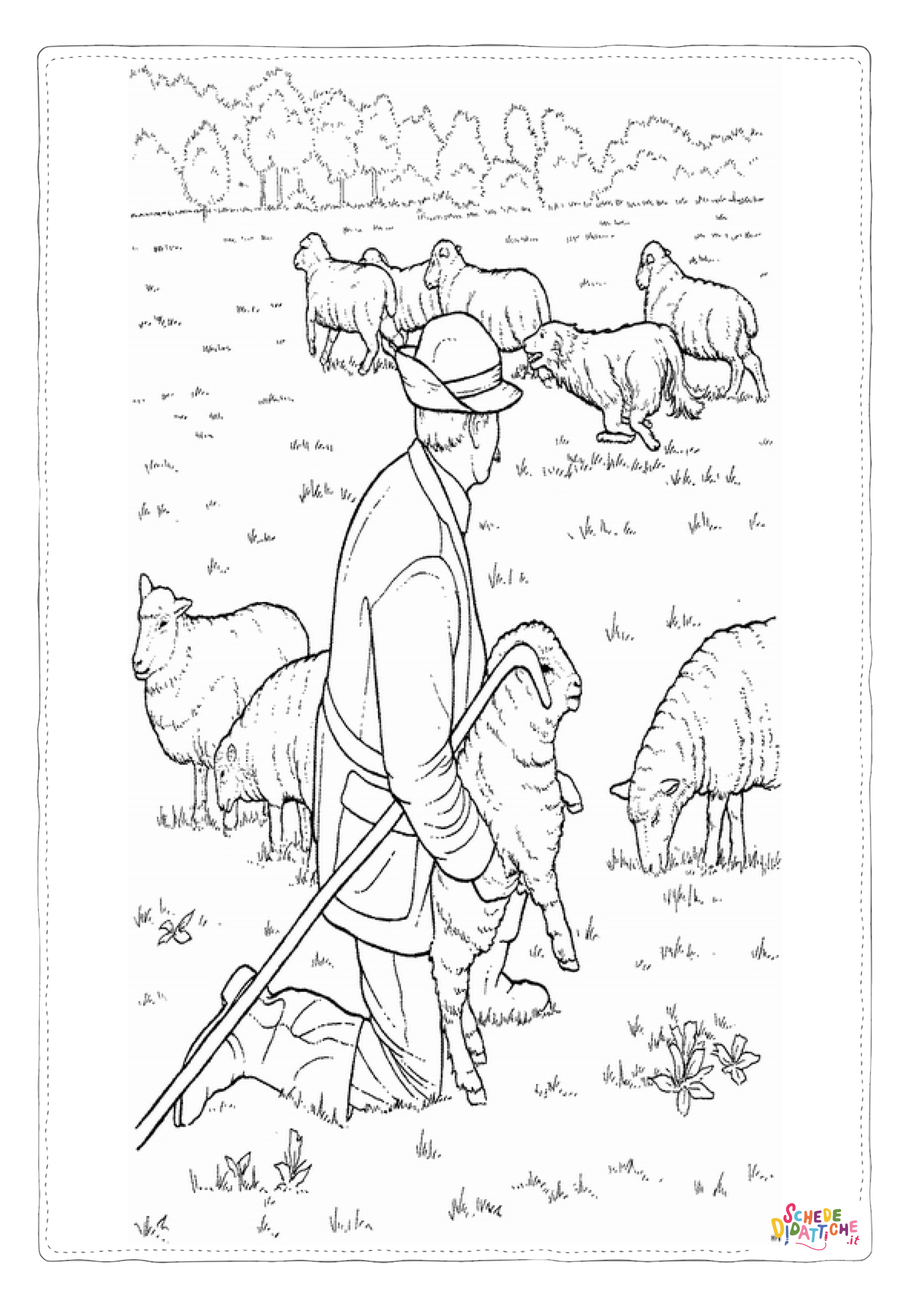 Disegno "Disegno di pecora da stampare e colorare 9" Disegno di pecora da stampare e colorare 9