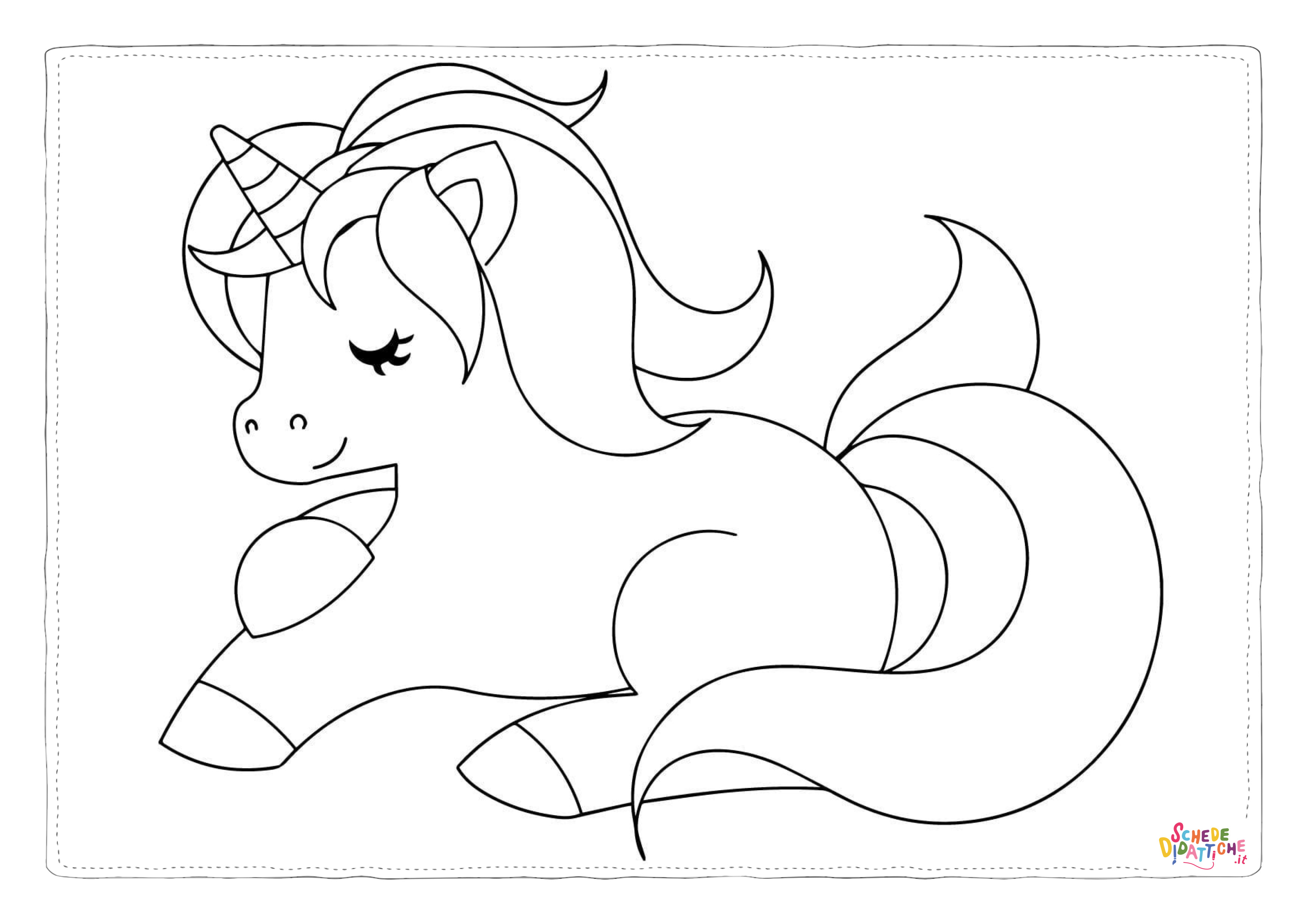 Disegno "Disegno di unicorno da stampare e colorare 47" Disegno di unicorno da stampare e colorare 47